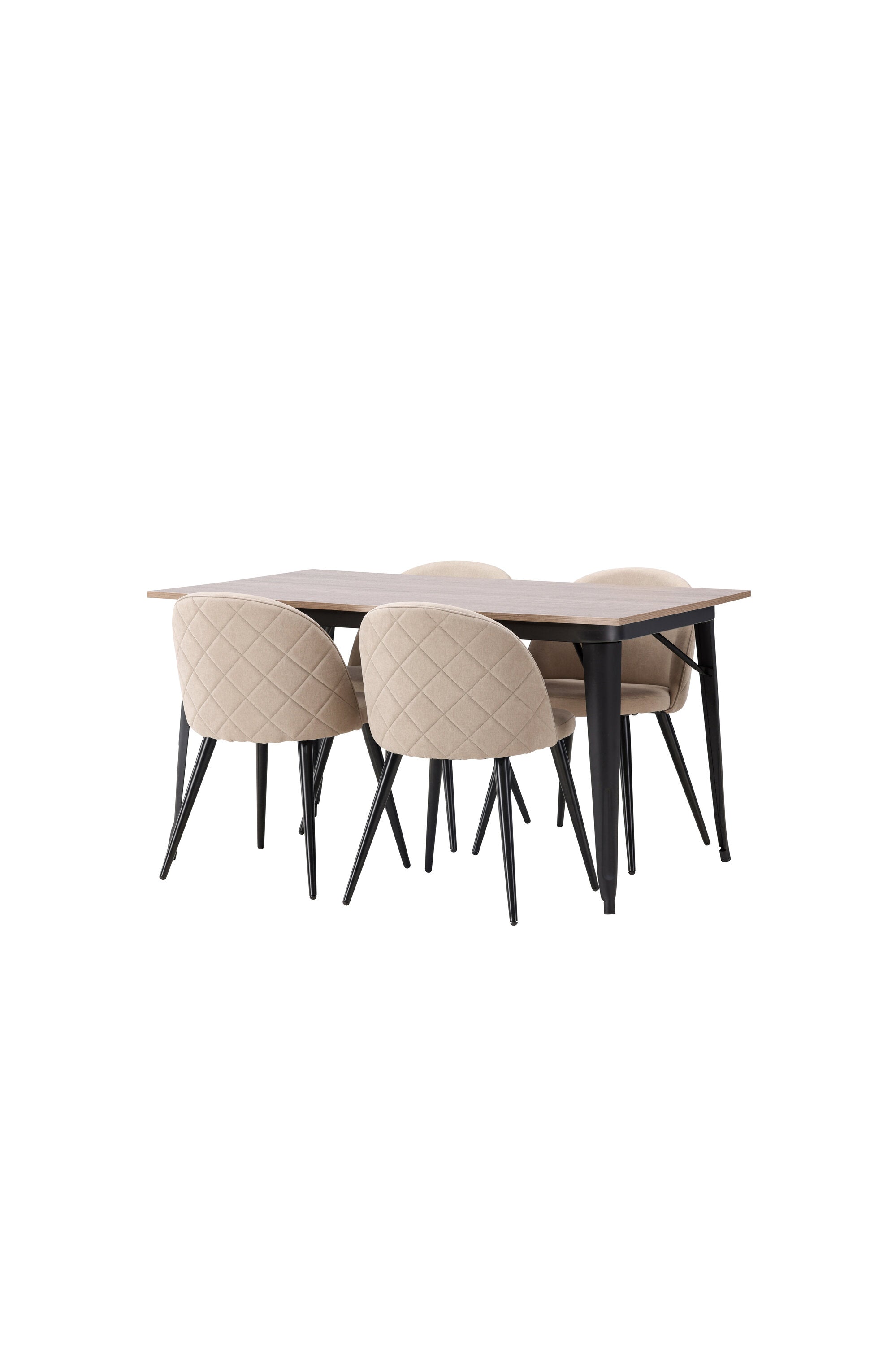 Tempe Esszimmerset + Velvet 140cm/4St. in Beige, Schwarz präsentiert im Onlineshop von KAQTU Design AG. Esszimmerset ist von Venture Home