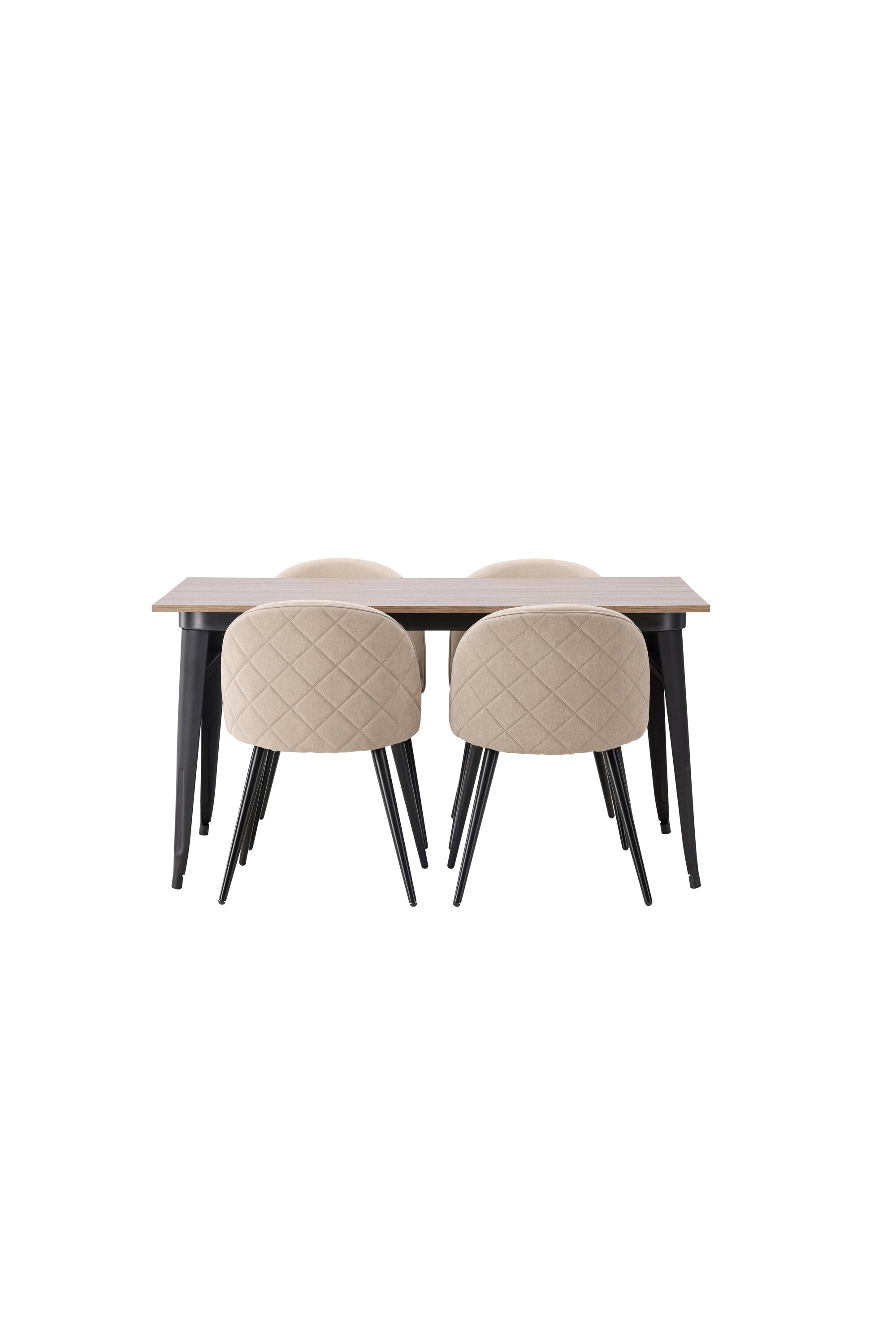 Tempe Esszimmerset + Velvet 140cm/4St. in Beige, Schwarz präsentiert im Onlineshop von KAQTU Design AG. Esszimmerset ist von Venture Home