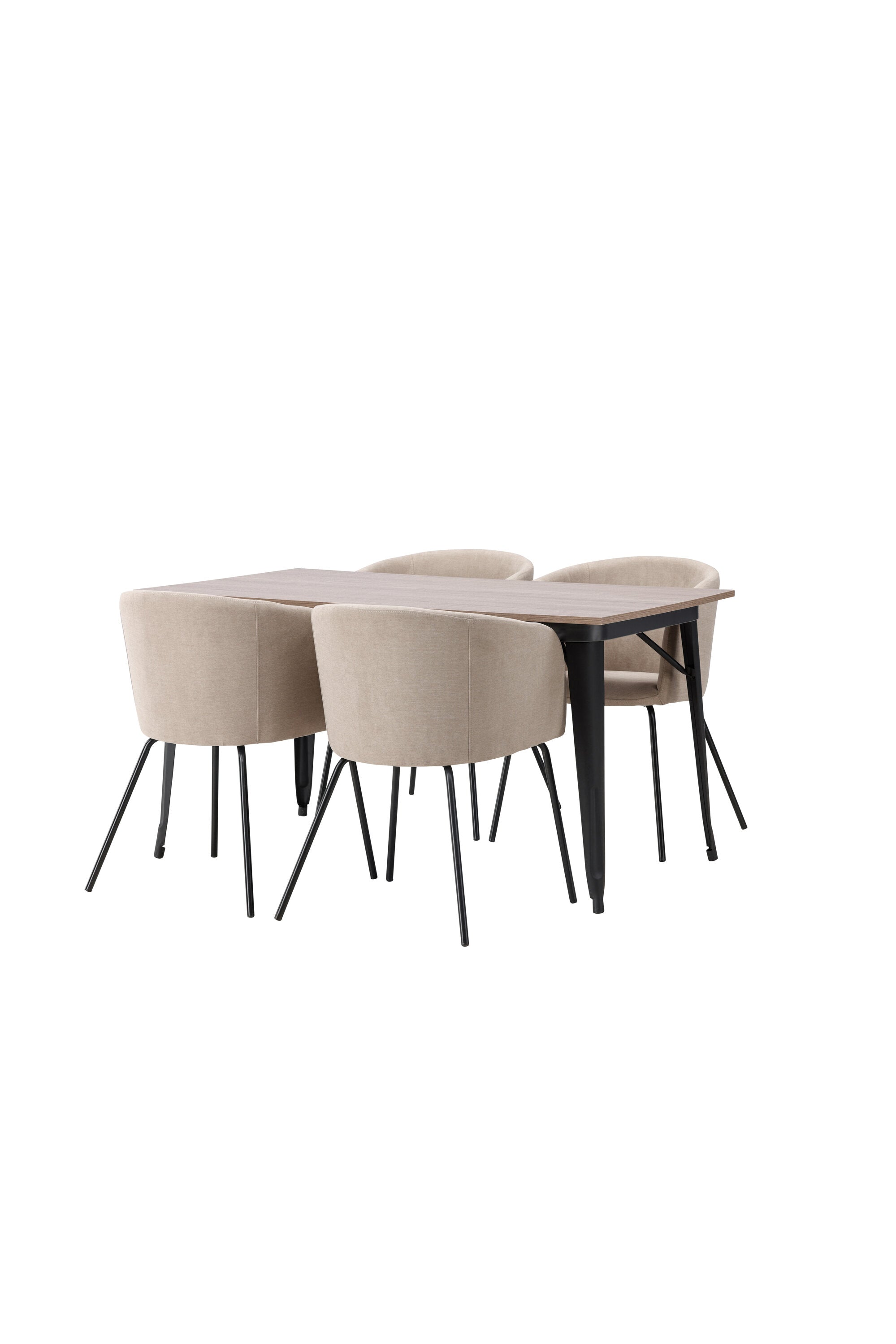 Tempe Esszimmerset + Berit 140cm/4St. in Beige, Schwarz präsentiert im Onlineshop von KAQTU Design AG. Esszimmerset ist von Venture Home