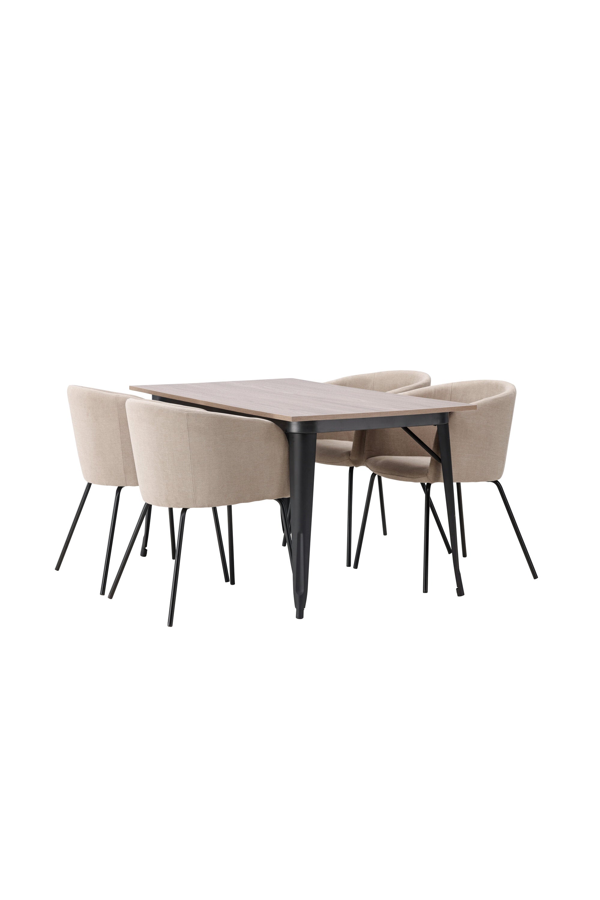 Tempe Esszimmerset + Berit 140cm/4St. in Beige, Schwarz präsentiert im Onlineshop von KAQTU Design AG. Esszimmerset ist von Venture Home