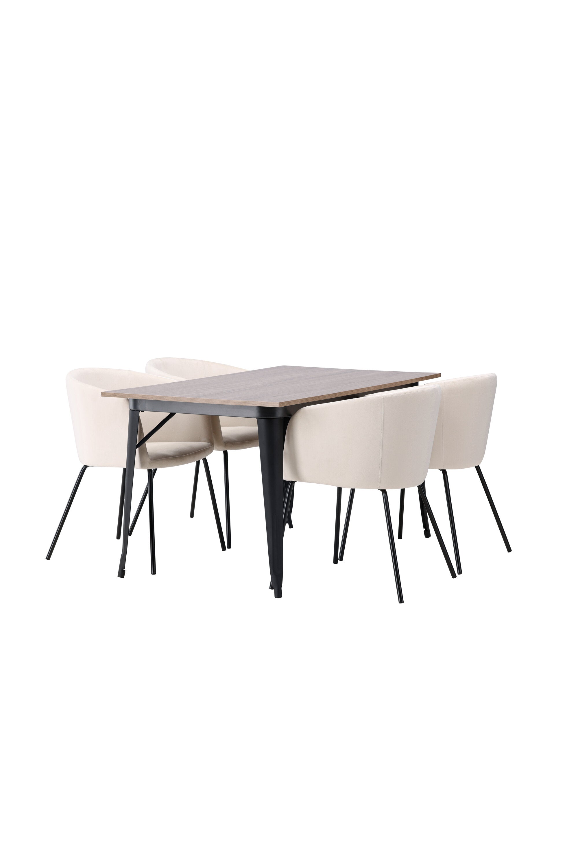 Tempe Esszimmerset + Berit 140cm/4St. in Beige, Schwarz präsentiert im Onlineshop von KAQTU Design AG. Esszimmerset ist von Venture Home