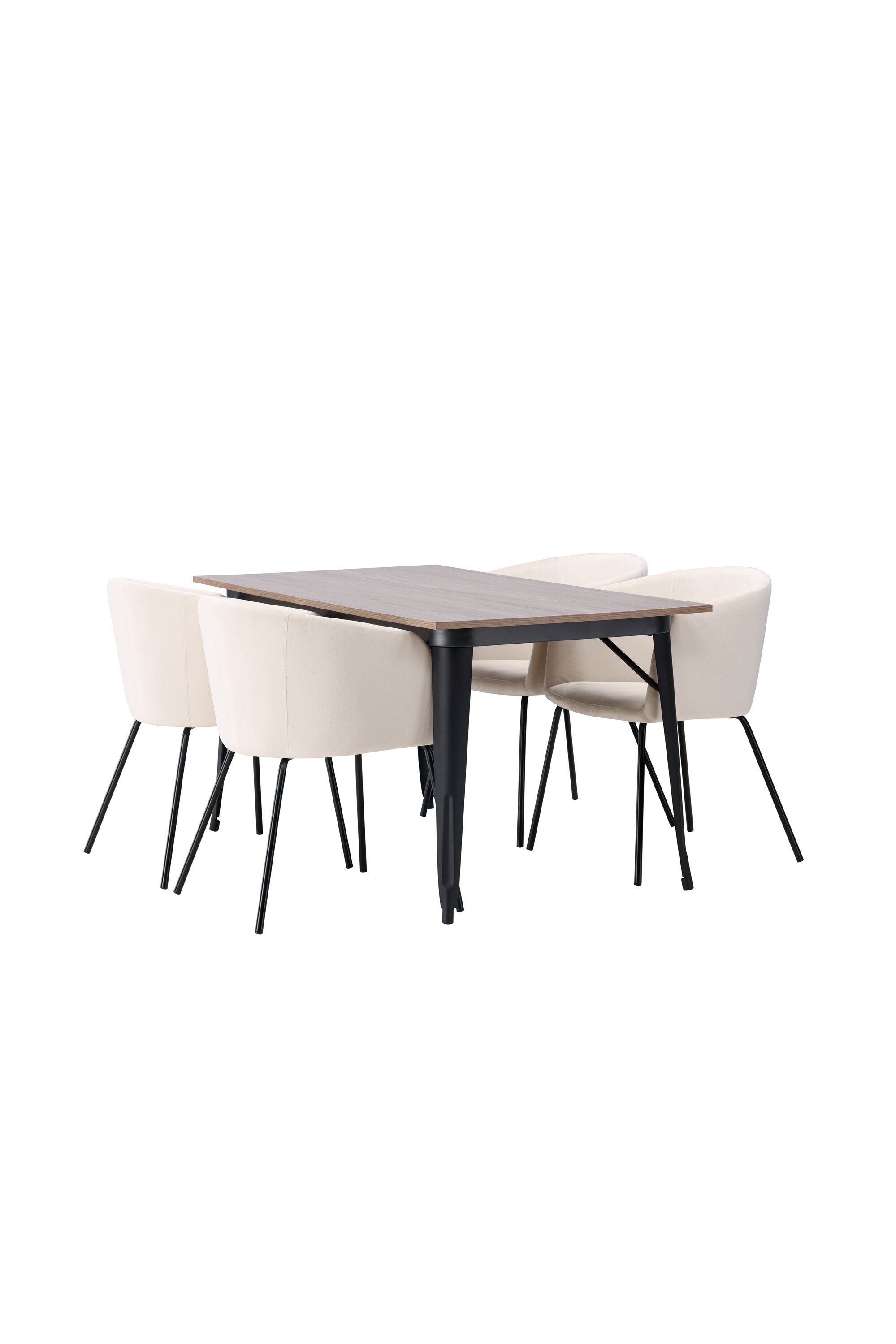 Tempe Esszimmerset + Berit 140cm/4St. in Beige, Schwarz präsentiert im Onlineshop von KAQTU Design AG. Esszimmerset ist von Venture Home