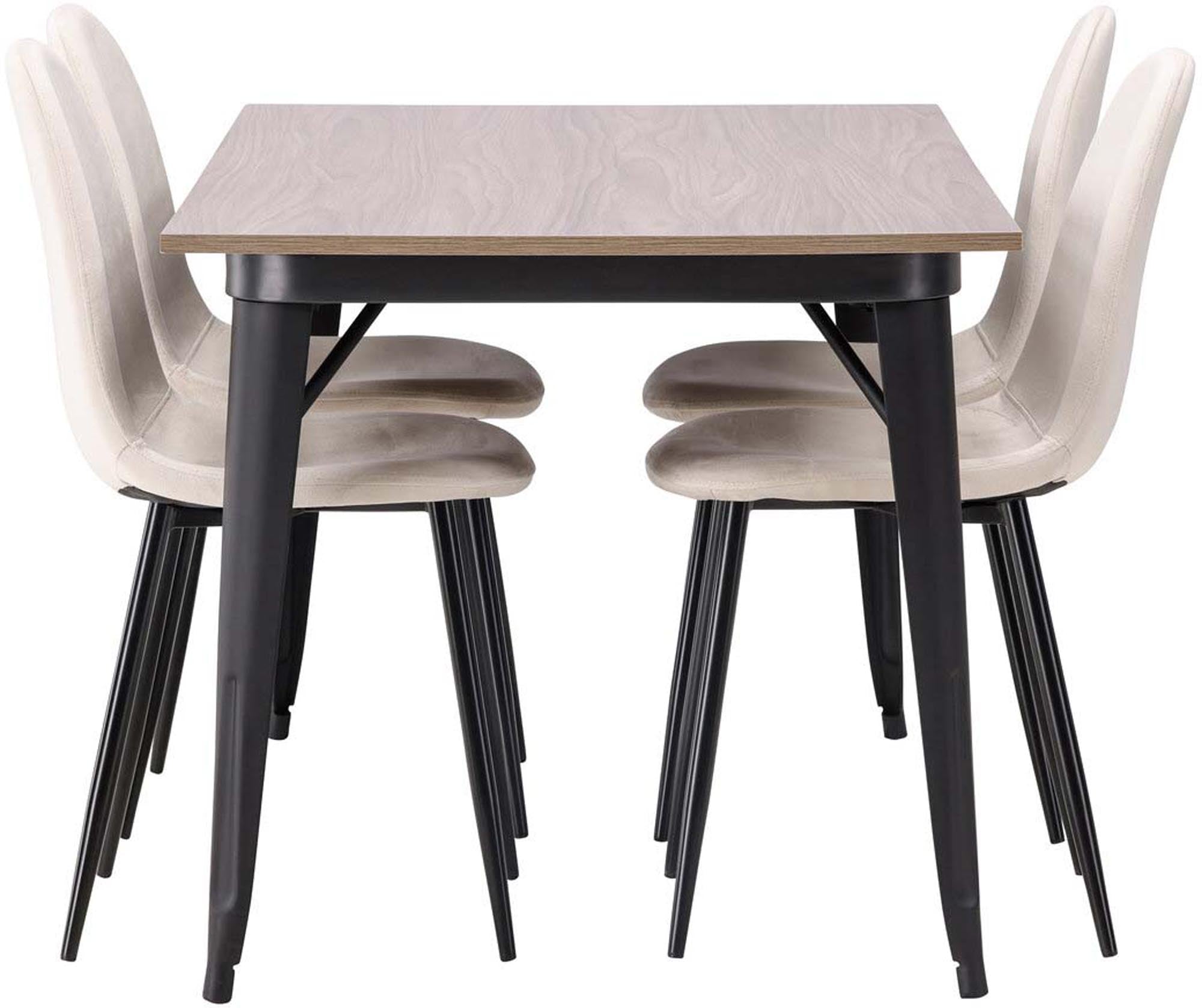 Stilvolles Tempe Esszimmerset mit Polar Tisch, 140cm, 4 Stühle.