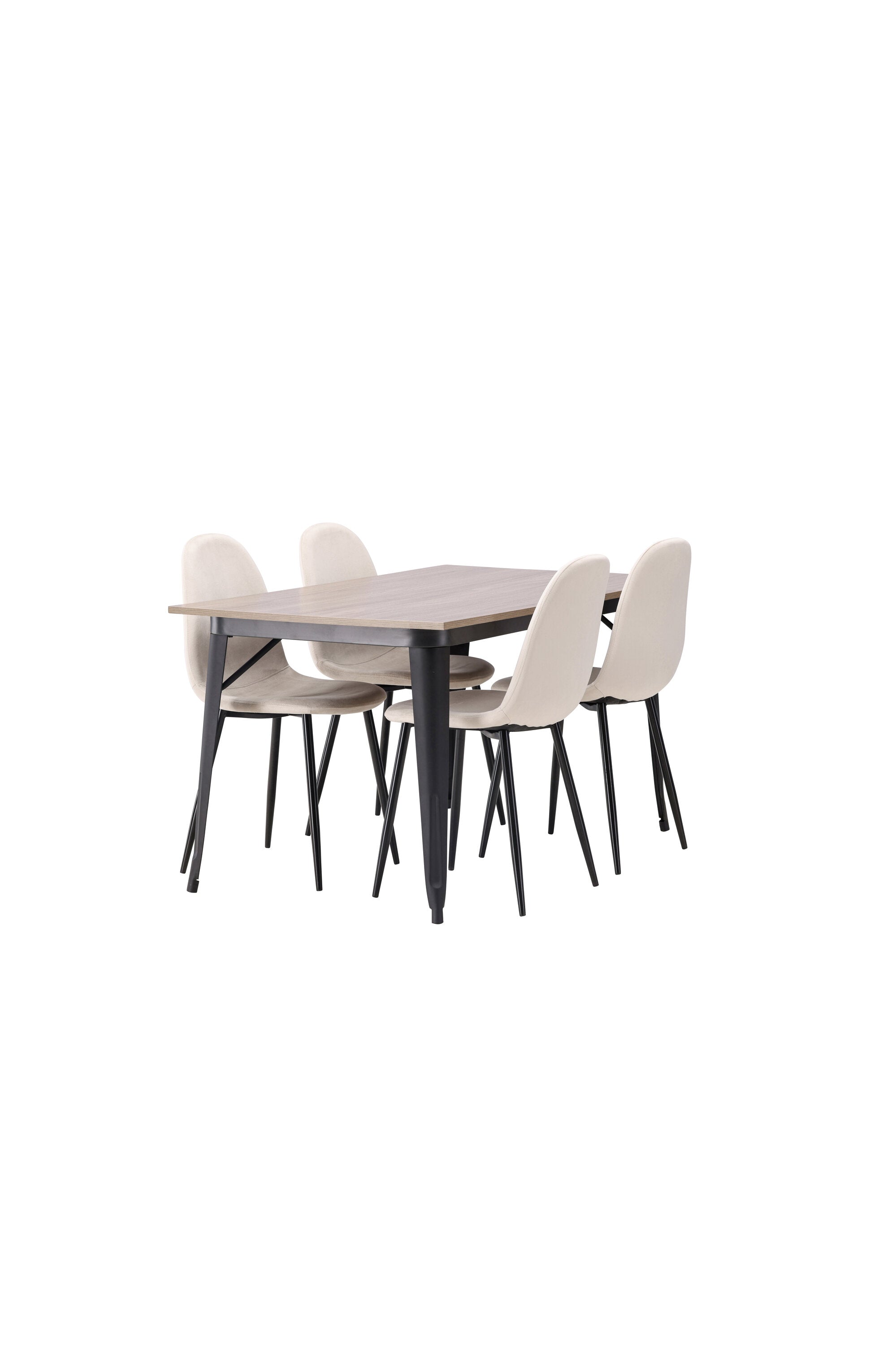 Tempe Esszimmerset + Polar 140cm/4St. in Beige, Schwarz präsentiert im Onlineshop von KAQTU Design AG. Esszimmerset ist von Venture Home