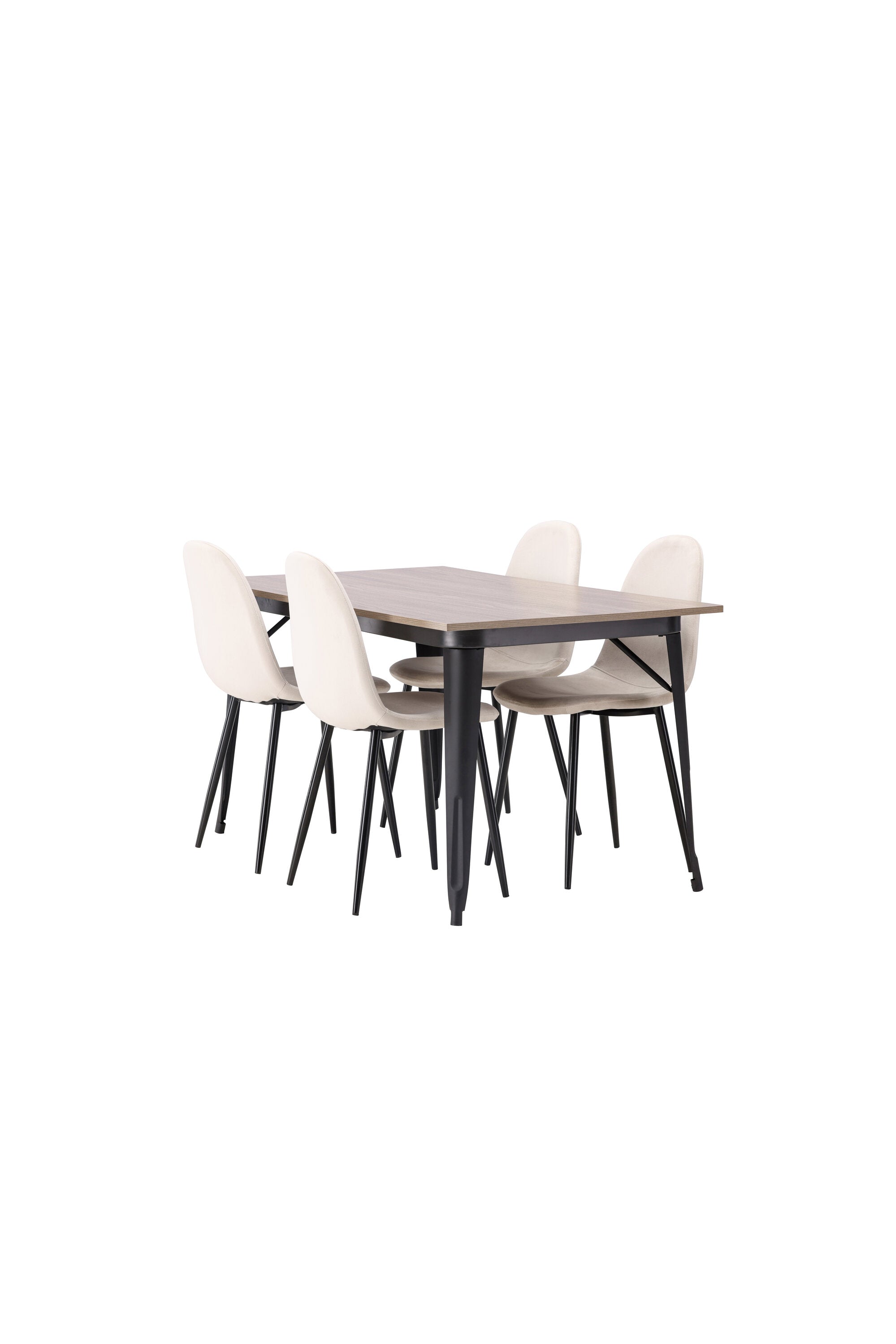 Tempe Esszimmerset + Polar 140cm/4St. in Beige, Schwarz präsentiert im Onlineshop von KAQTU Design AG. Esszimmerset ist von Venture Home