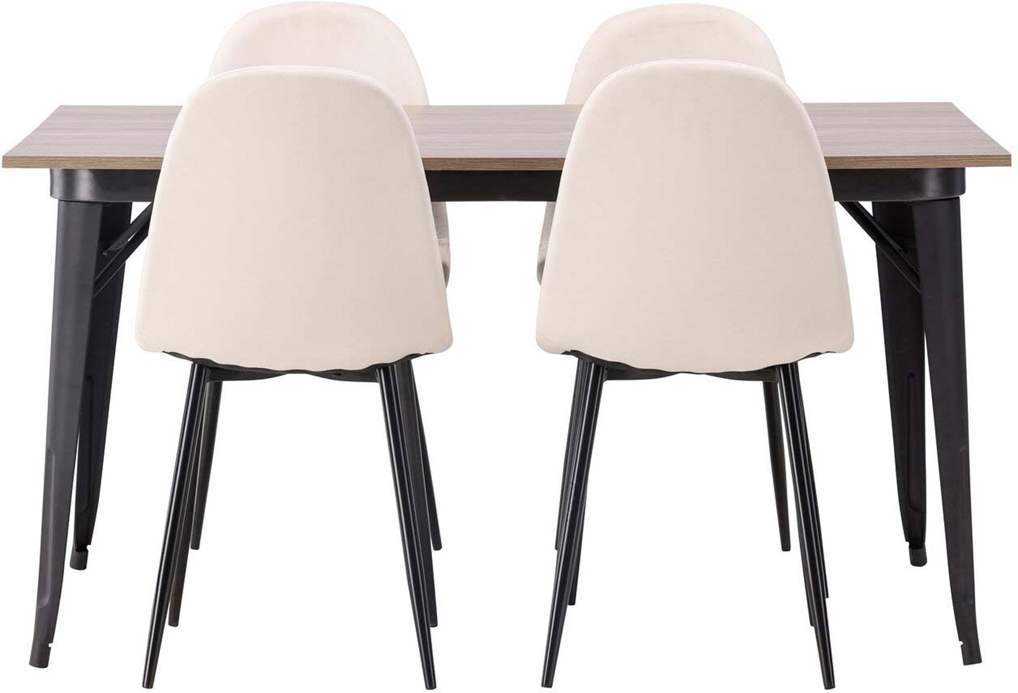 Stilvolles Tempe Esszimmerset mit 140cm Polar Tisch und 4 Stühlen.