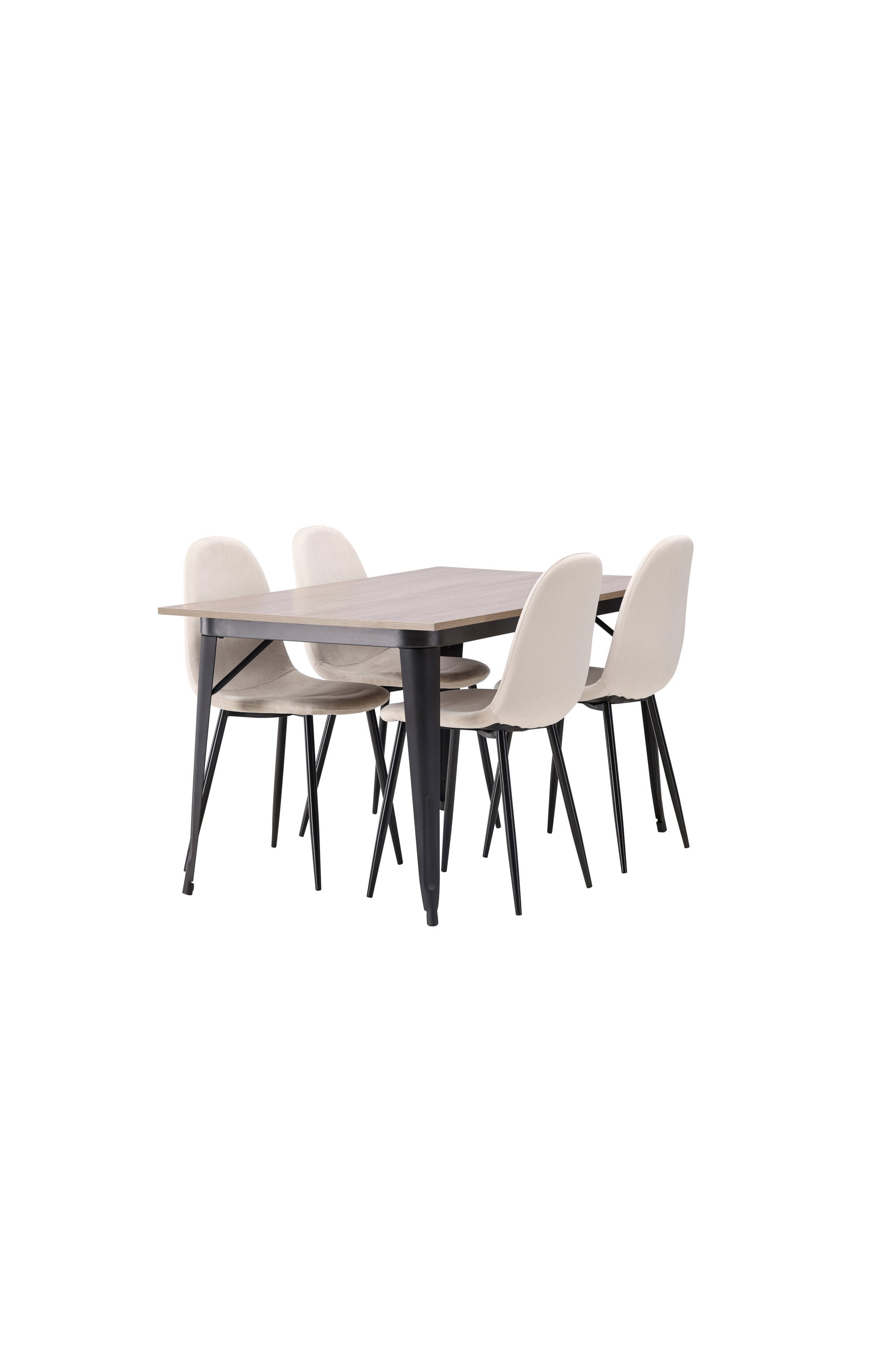 Tempe Esszimmerset + Polar 140cm/4St. in Beige, Schwarz präsentiert im Onlineshop von KAQTU Design AG. Esszimmerset ist von Venture Home
