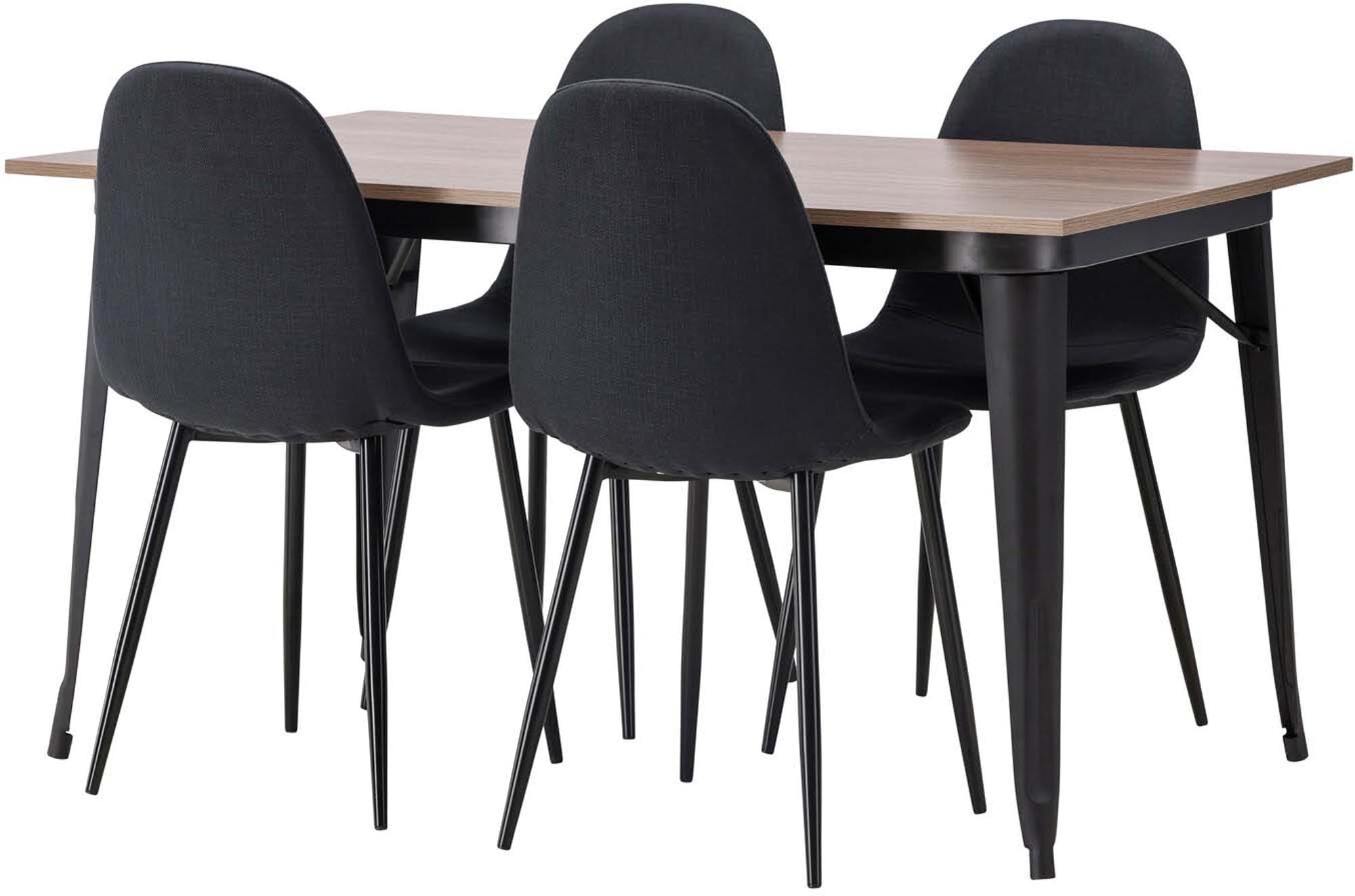 Elegantes Esszimmerset Tempe: Polar Tisch 140cm, 4 Stühle, Venture Home.