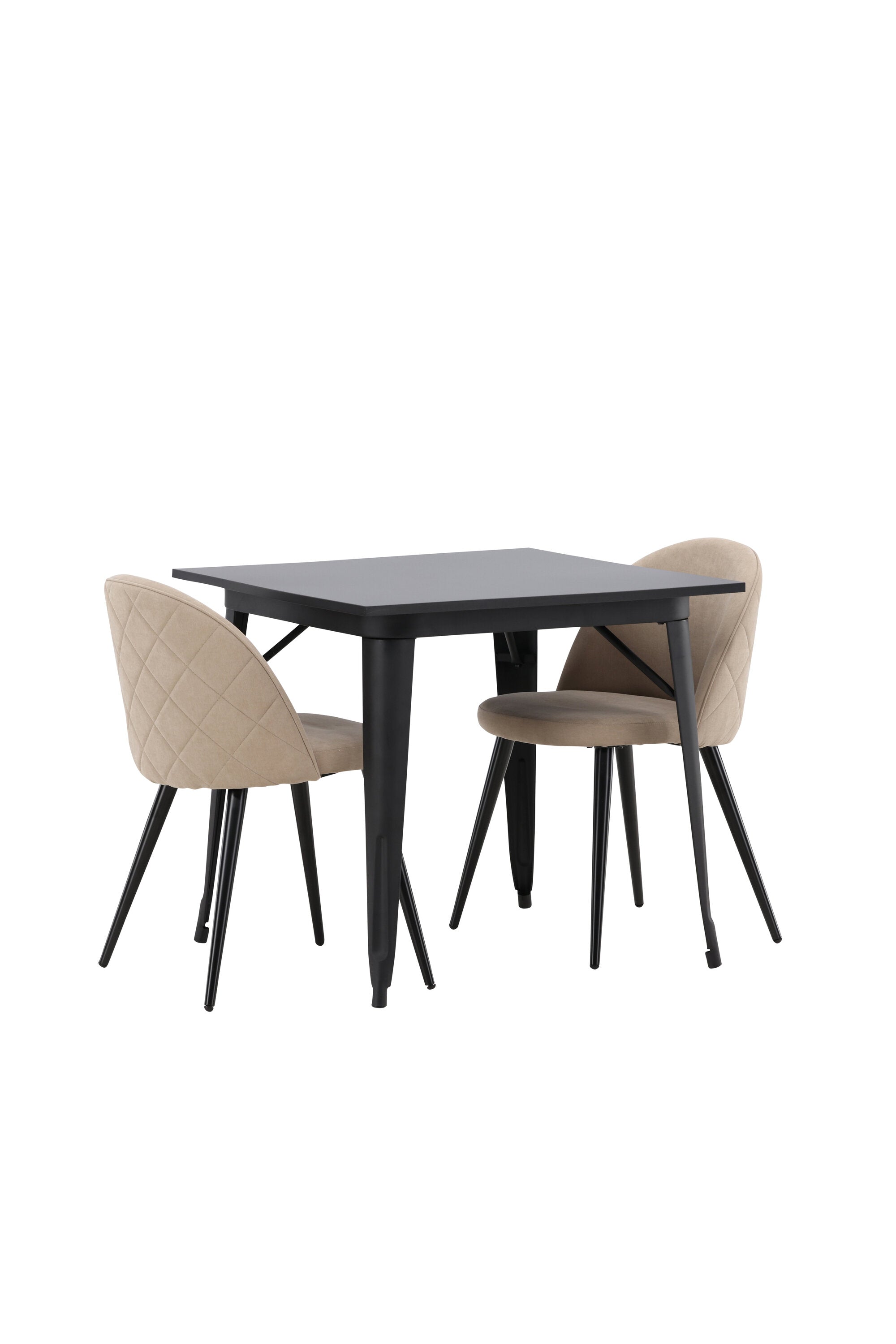 Tempe Esszimmerset + Velvet 80cm/2St. in Beige, Schwarz präsentiert im Onlineshop von KAQTU Design AG. Esszimmerset ist von Venture Home