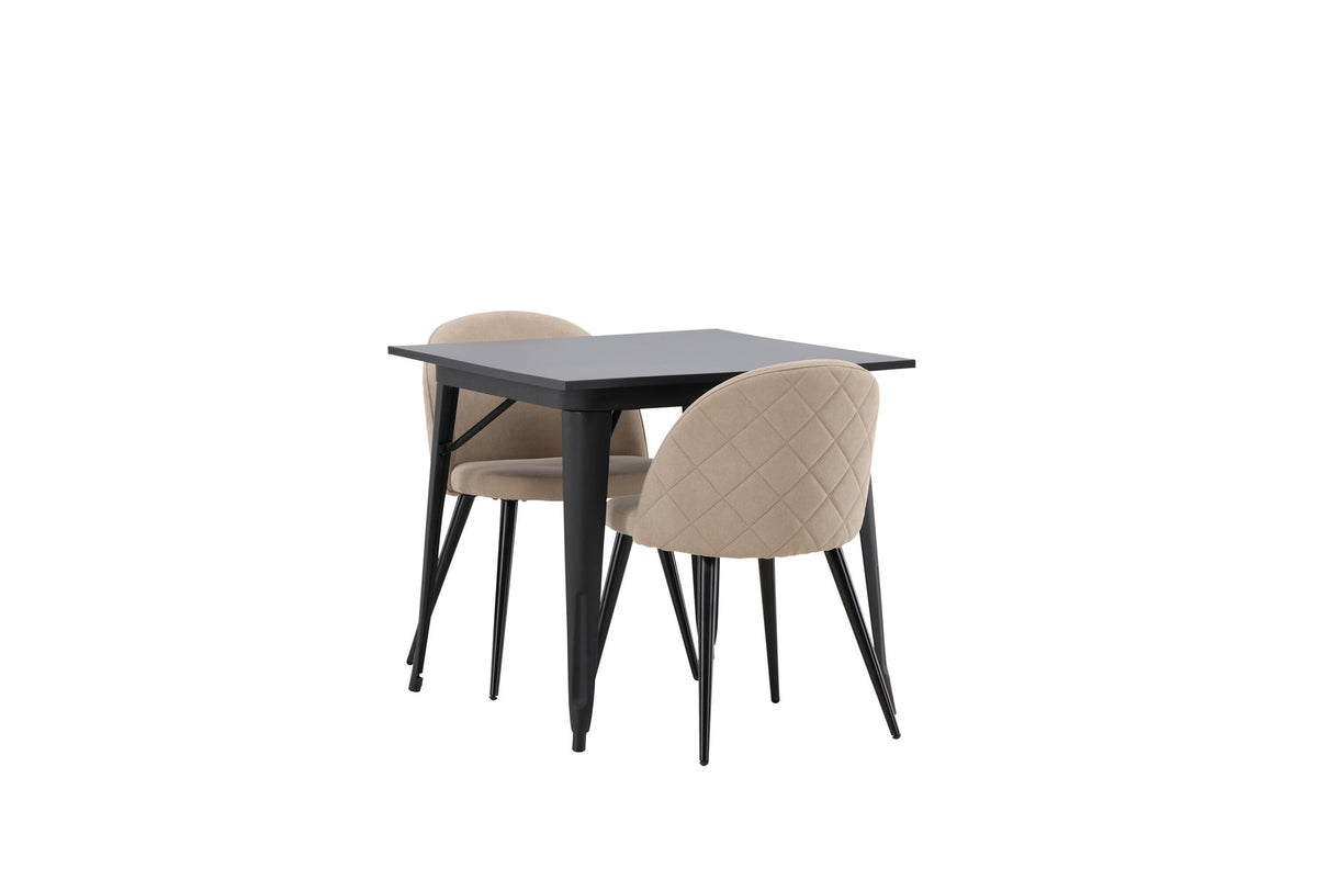 Tempe Esszimmerset + Velvet 80cm/2St. in Beige, Schwarz präsentiert im Onlineshop von KAQTU Design AG. Esszimmerset ist von Venture Home
