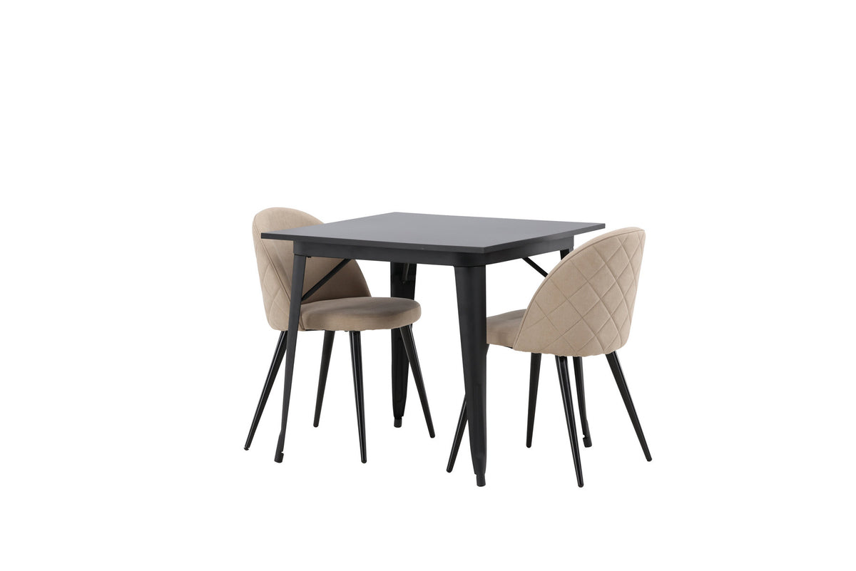 Tempe Esszimmerset + Velvet 80cm/2St. in Beige, Schwarz präsentiert im Onlineshop von KAQTU Design AG. Esszimmerset ist von Venture Home