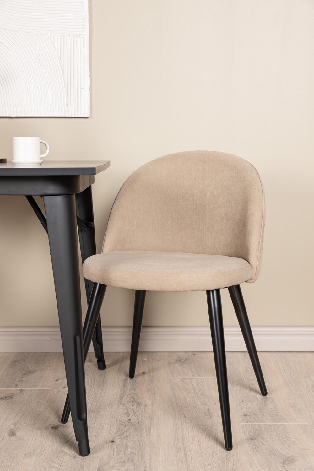 Tempe Esszimmerset + Velvet 80cm/2St. in Beige, Schwarz präsentiert im Onlineshop von KAQTU Design AG. Esszimmerset ist von Venture Home