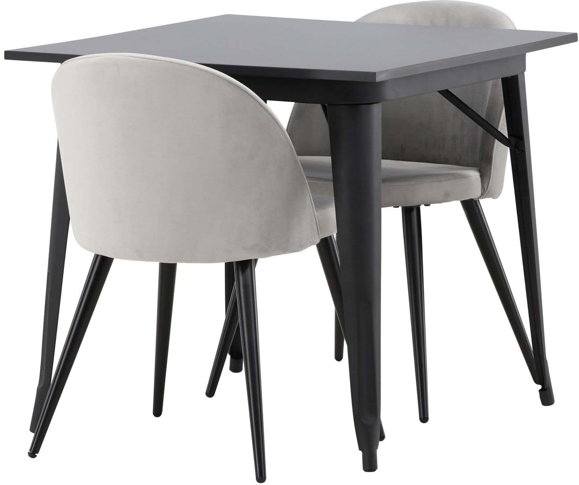 Elegantes Esszimmerset von Venture Home mit quadratischem Tisch und stilvollen Velvet-Stühlen für höchsten Komfort und modernes Design.