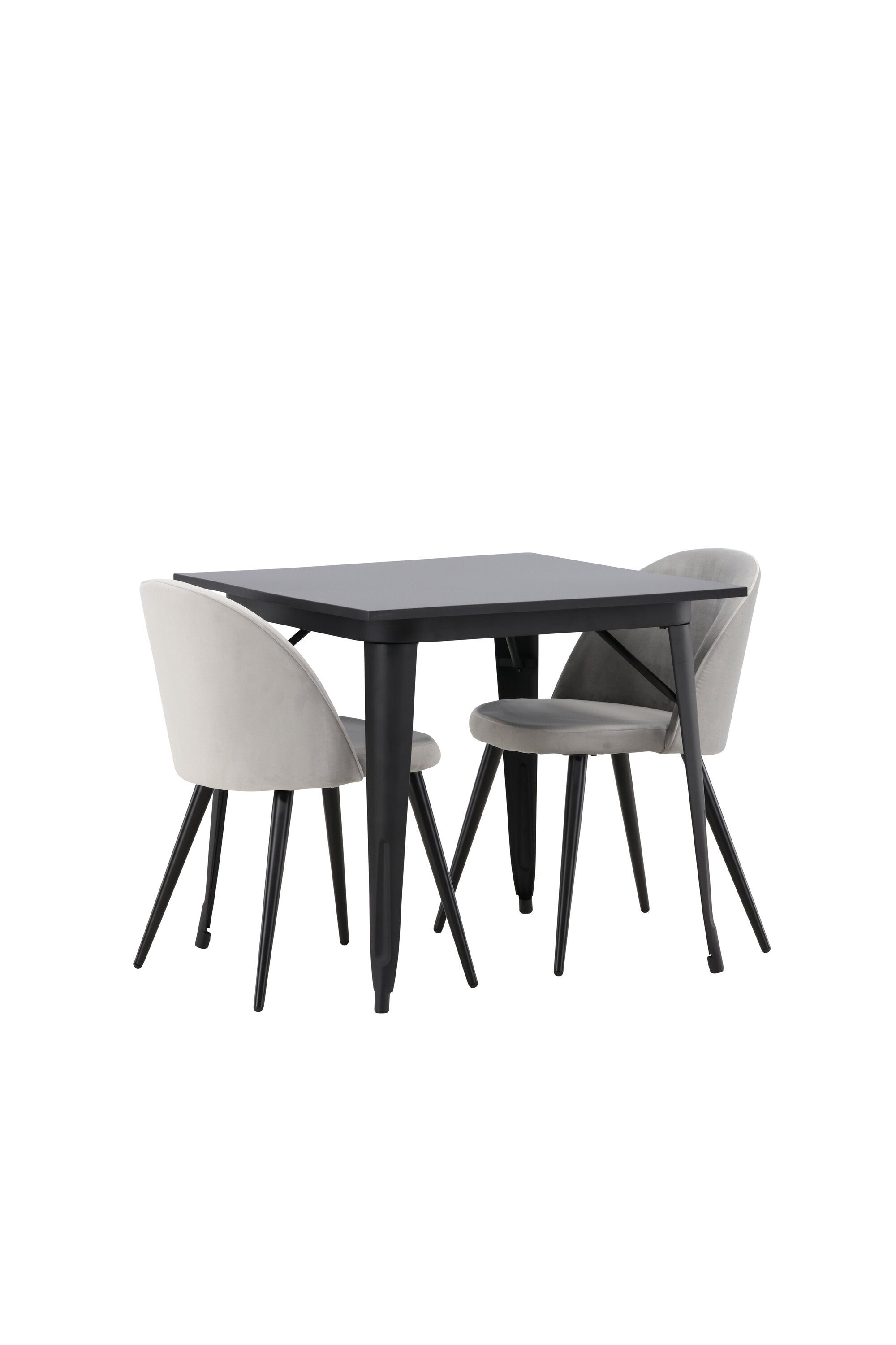 Tempe Esszimmerset + Velvet 80cm/2St. in Schwarzgrau präsentiert im Onlineshop von KAQTU Design AG. Esszimmerset ist von Venture Home
