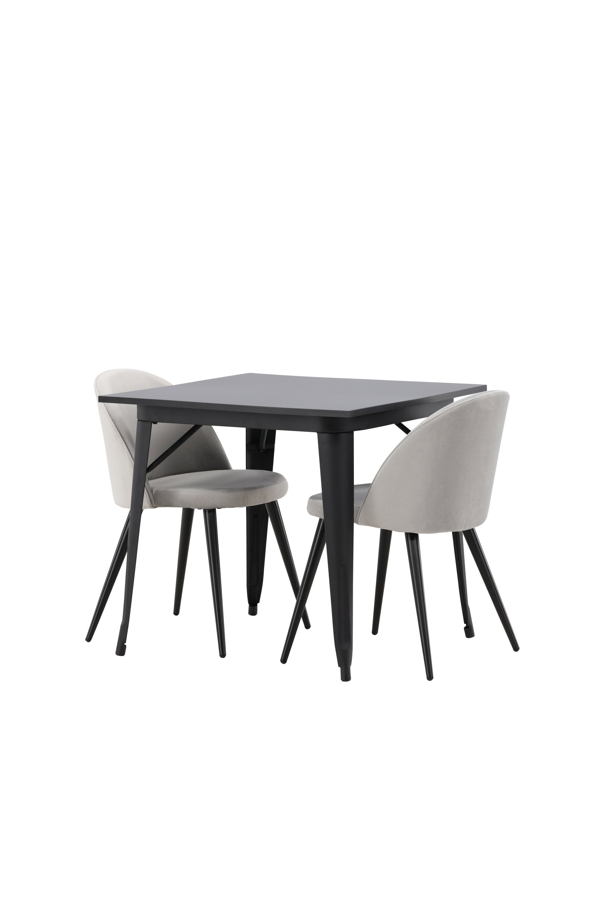 Tempe Esszimmerset + Velvet 80cm/2St. in Schwarzgrau präsentiert im Onlineshop von KAQTU Design AG. Esszimmerset ist von Venture Home
