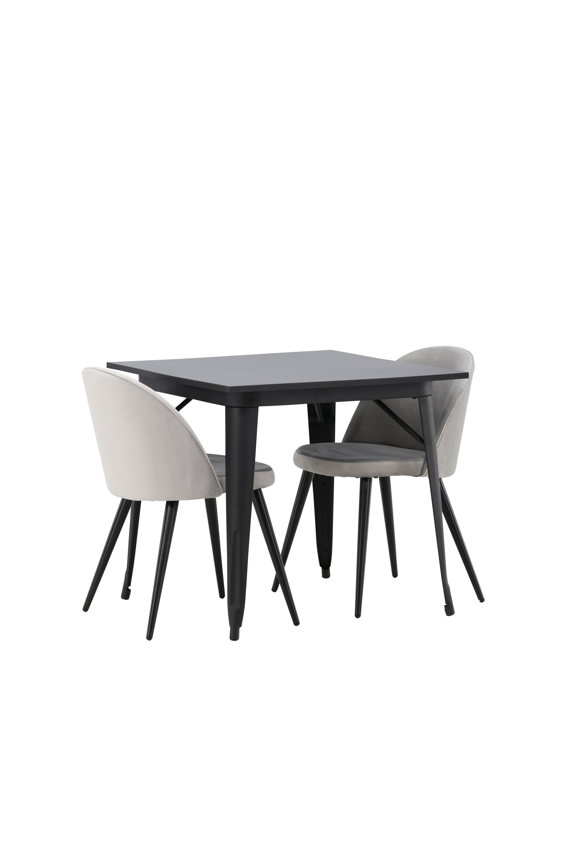 Tempe Esszimmerset + Velvet 80cm/2St. in Schwarzgrau präsentiert im Onlineshop von KAQTU Design AG. Esszimmerset ist von Venture Home