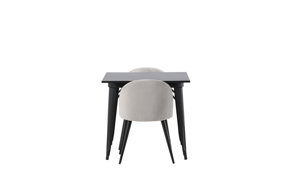 Tempe Esszimmerset + Velvet 80cm/2St. in Schwarzgrau präsentiert im Onlineshop von KAQTU Design AG. Esszimmerset ist von Venture Home