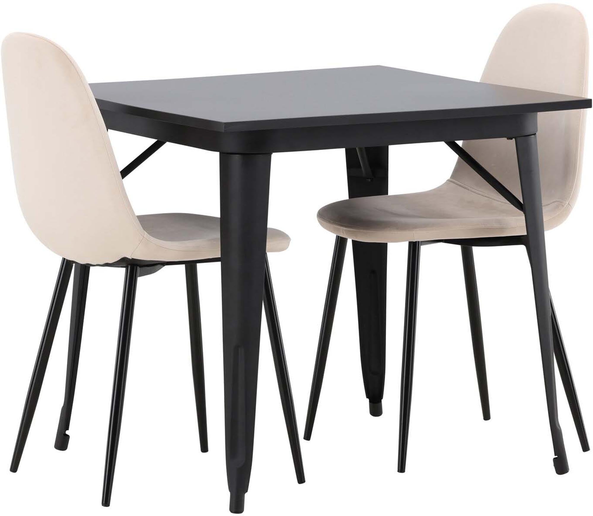 Stilvolles Esszimmerset Tempe mit 80cm Tisch und bequemen Polar-Stühlen. Ideal für gemütliche Abende und kleine Essbereiche.