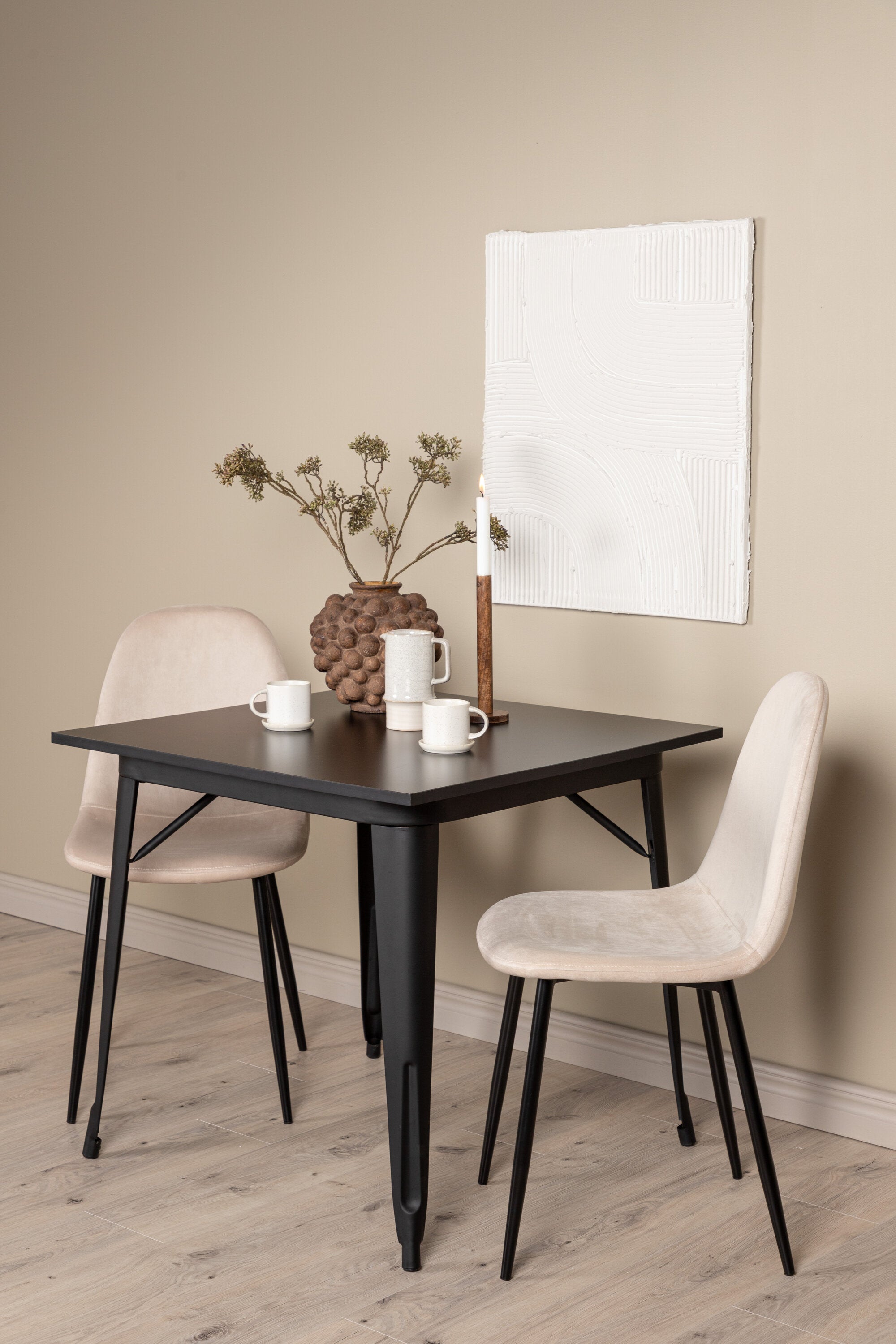 Tempe Esszimmerset + Polar 80cm/2St. in Beige, Schwarz präsentiert im Onlineshop von KAQTU Design AG. Esszimmerset ist von Venture Home