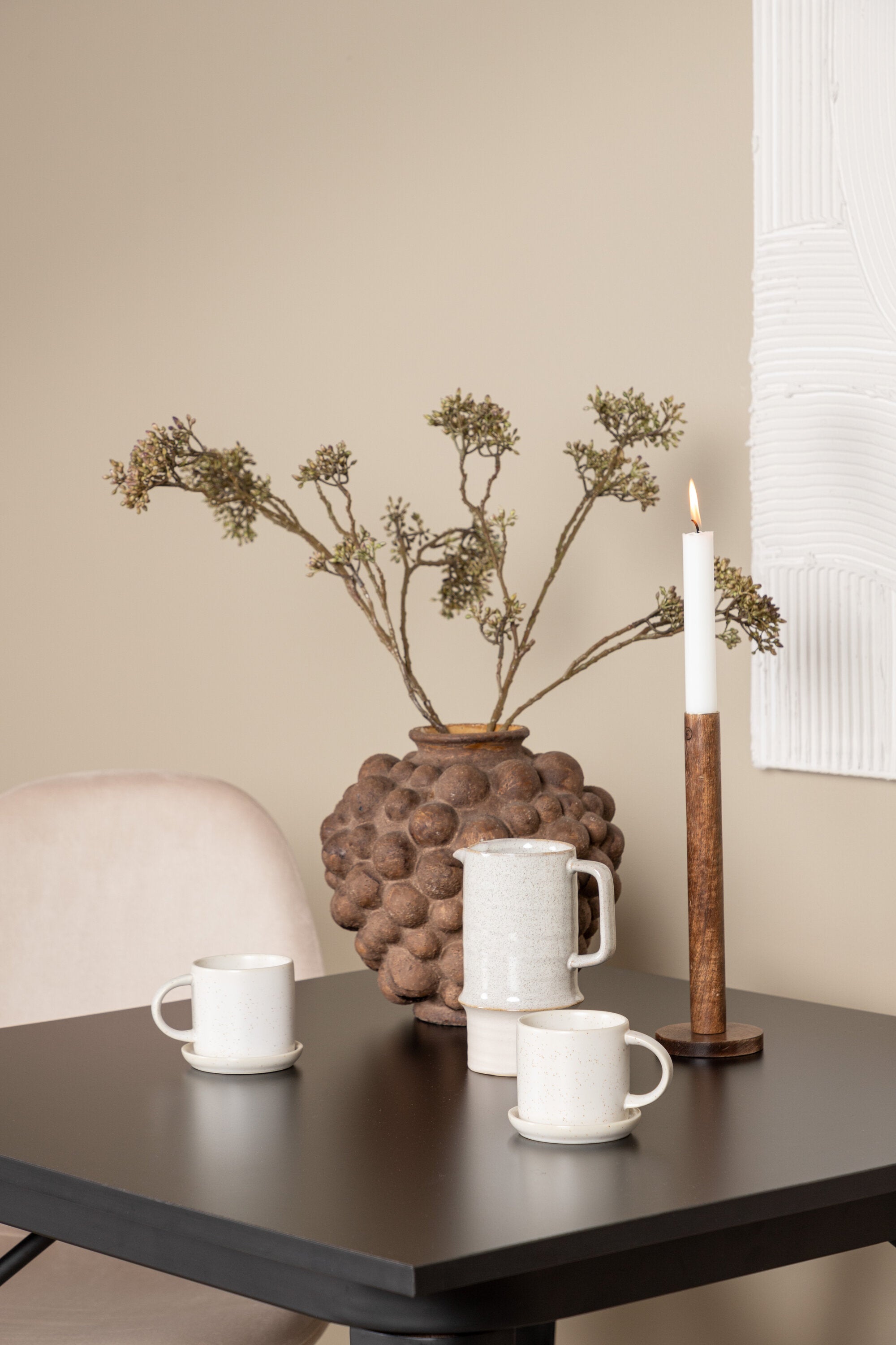 Tempe Esszimmerset + Polar 80cm/2St. in Beige, Schwarz präsentiert im Onlineshop von KAQTU Design AG. Esszimmerset ist von Venture Home