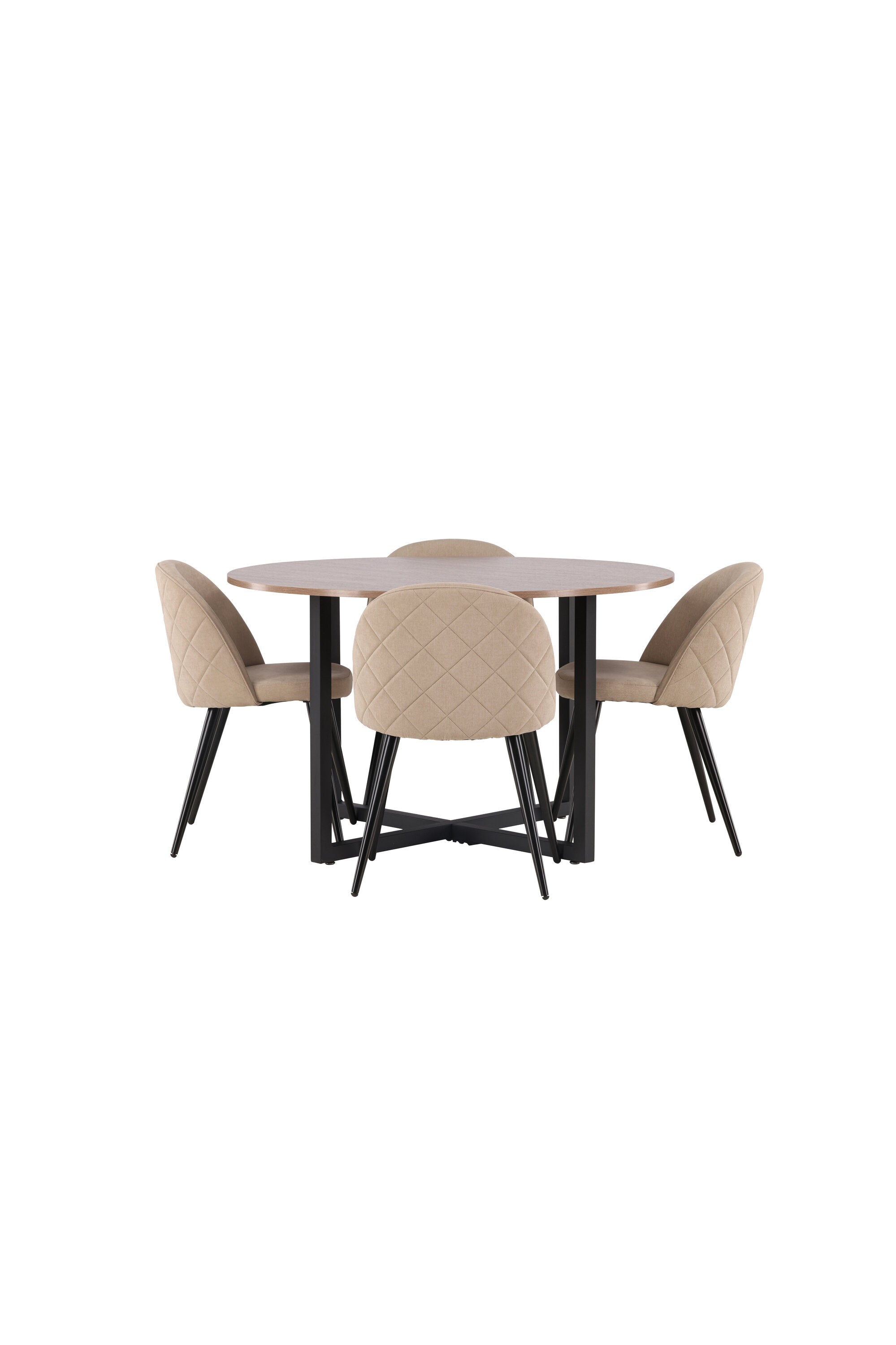 Durango Esszimmerset + Velvet ⌀120cm/4St. in Beige, Schwarz präsentiert im Onlineshop von KAQTU Design AG. Esszimmerset ist von Venture Home