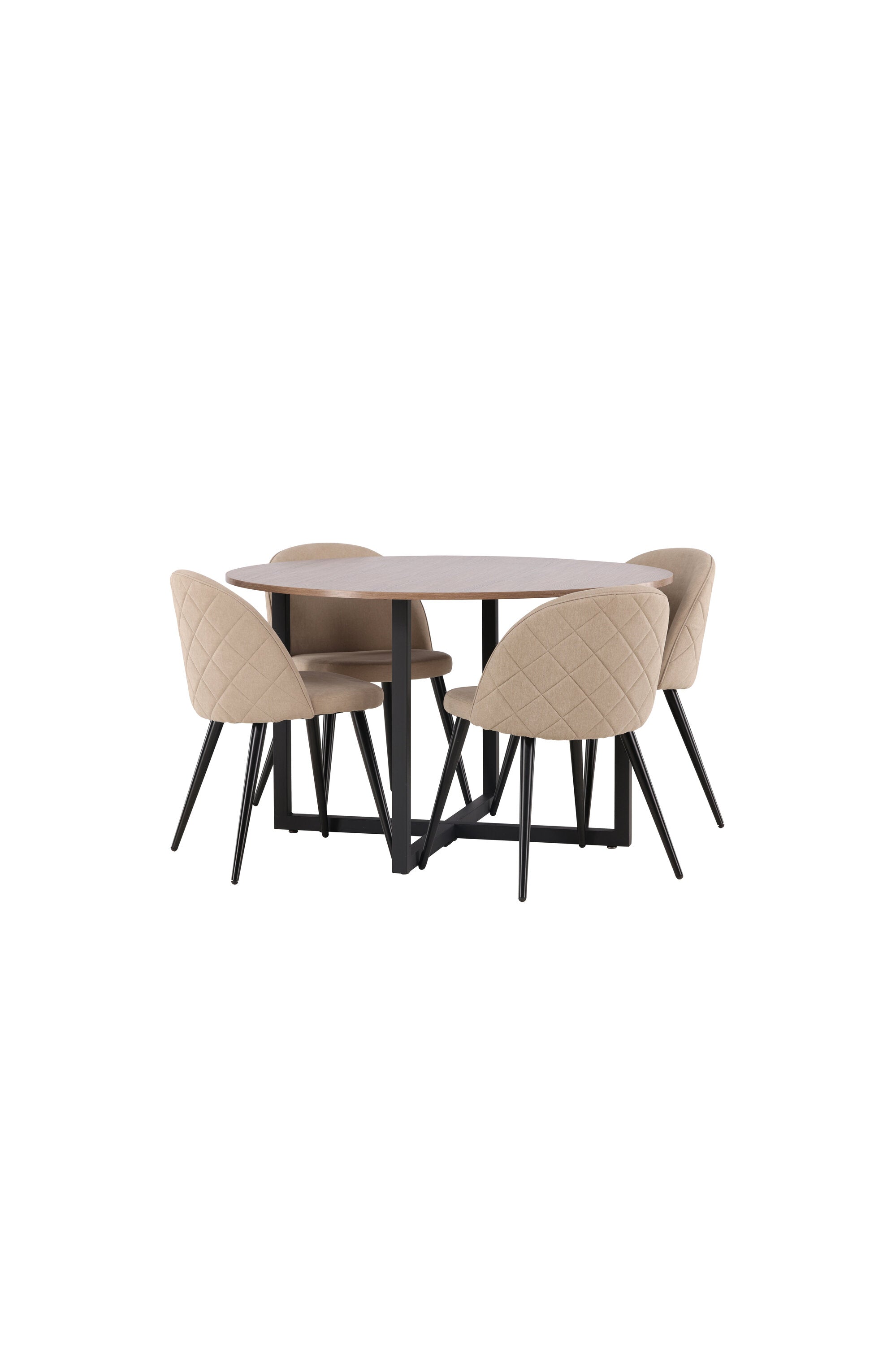 Durango Esszimmerset + Velvet ⌀120cm/4St. in Beige, Schwarz präsentiert im Onlineshop von KAQTU Design AG. Esszimmerset ist von Venture Home