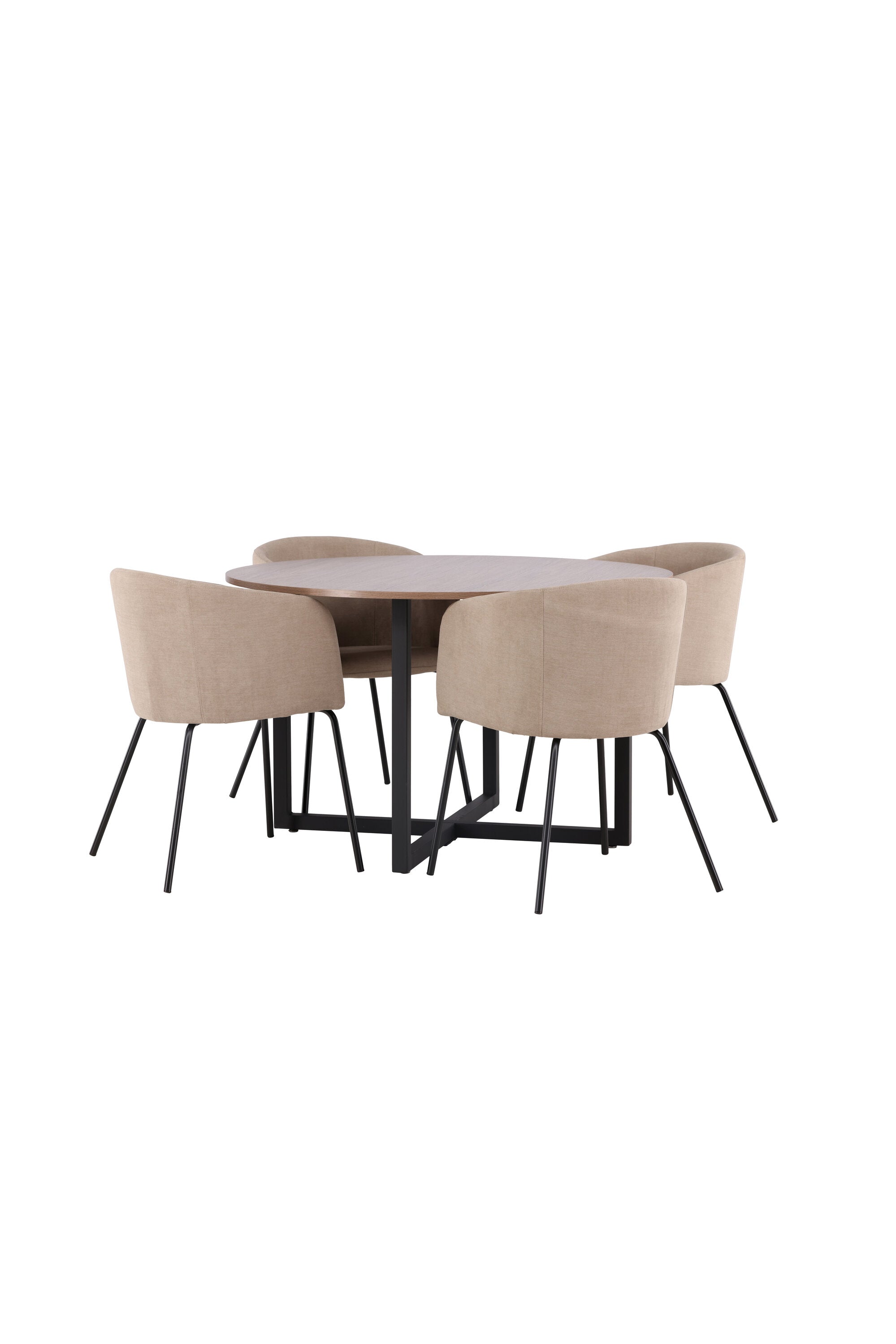 Durango Esszimmerset + Berit ⌀120cm/4St. in Beige, Schwarz präsentiert im Onlineshop von KAQTU Design AG. Esszimmerset ist von Venture Home