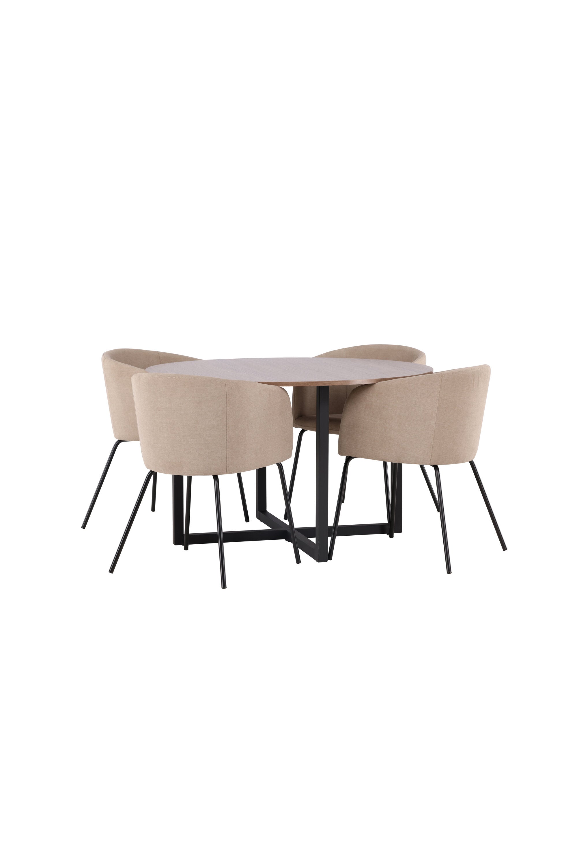Durango Esszimmerset + Berit ⌀120cm/4St. in Beige, Schwarz präsentiert im Onlineshop von KAQTU Design AG. Esszimmerset ist von Venture Home