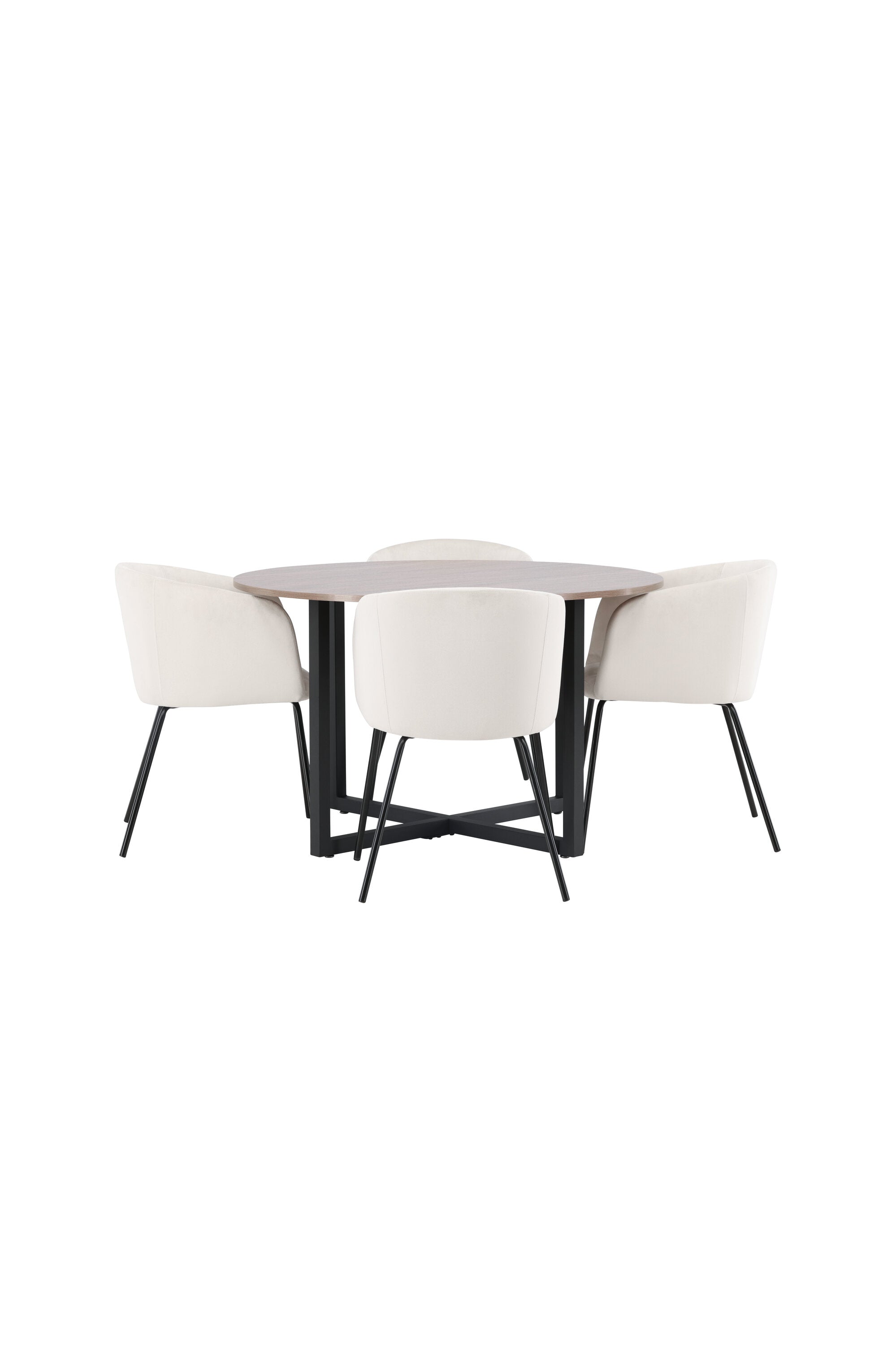 Durango Esszimmerset + Berit ⌀120cm/4St. in Beige, Schwarz präsentiert im Onlineshop von KAQTU Design AG. Esszimmerset ist von Venture Home
