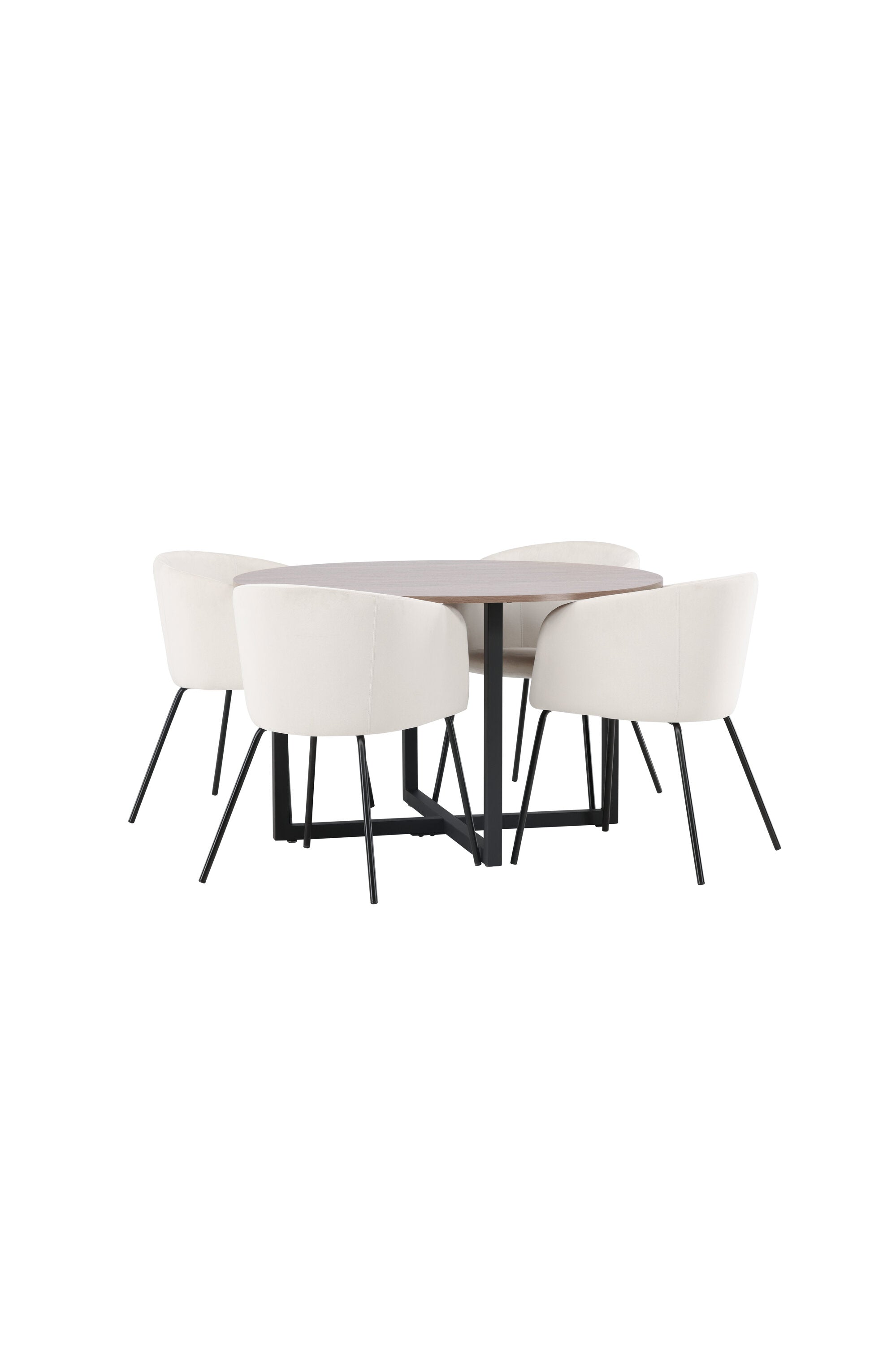 Durango Esszimmerset + Berit ⌀120cm/4St. in Beige, Schwarz präsentiert im Onlineshop von KAQTU Design AG. Esszimmerset ist von Venture Home