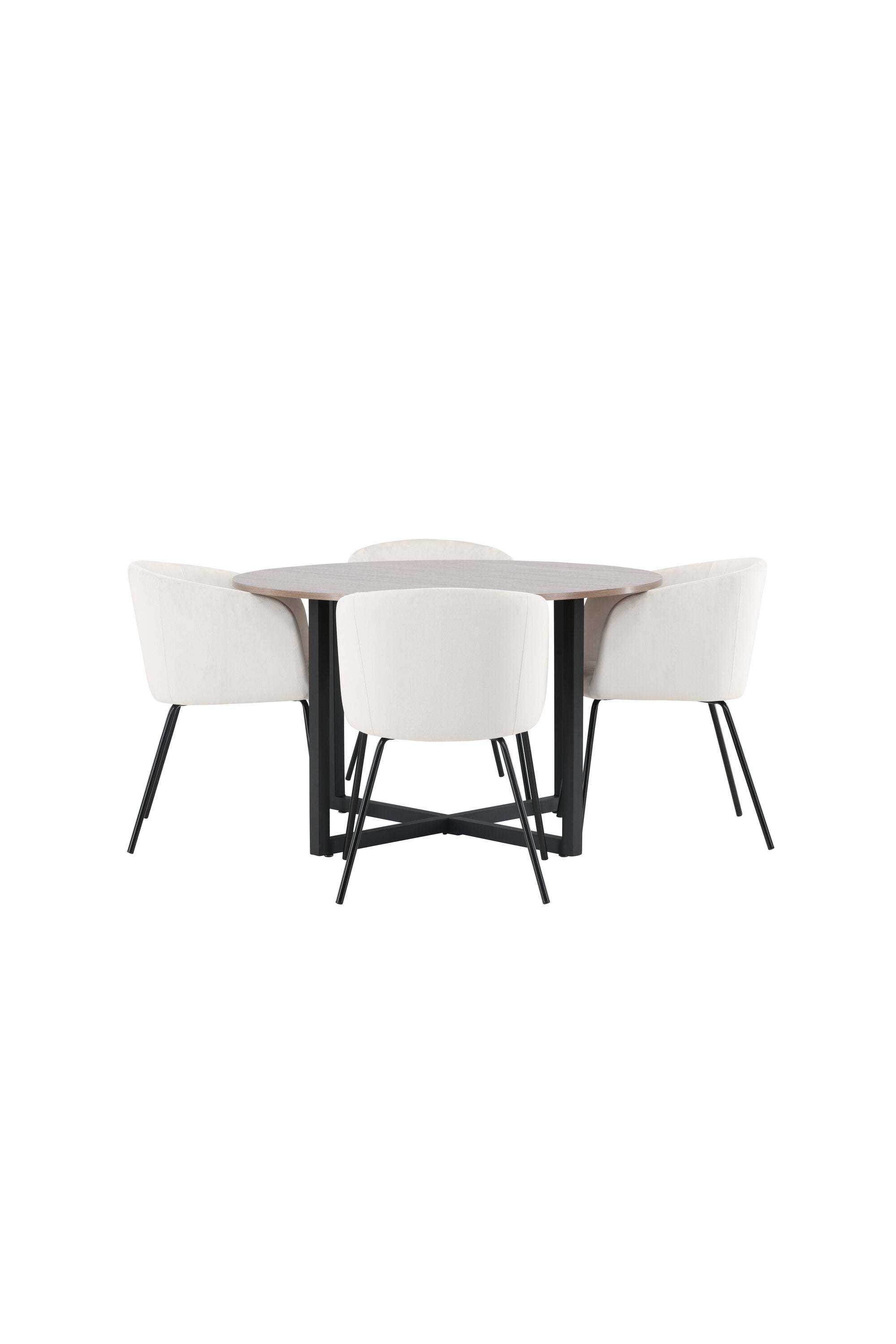 Durango Esszimmerset + Berit ⌀120cm/4St. in Beige, Schwarz präsentiert im Onlineshop von KAQTU Design AG. Esszimmerset ist von Venture Home