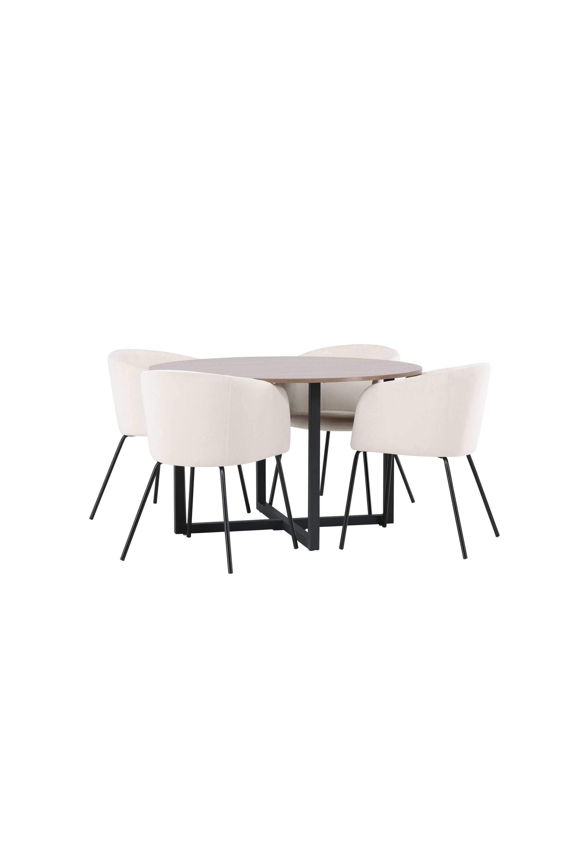 Durango Esszimmerset + Berit ⌀120cm/4St. in Beige, Schwarz präsentiert im Onlineshop von KAQTU Design AG. Esszimmerset ist von Venture Home