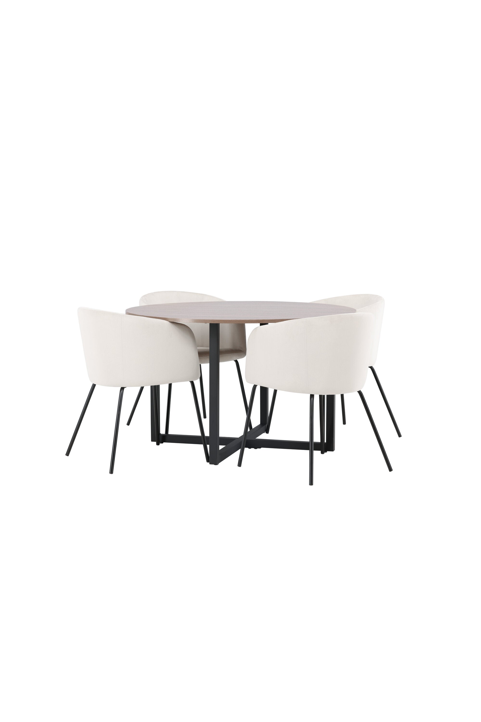 Durango Esszimmerset + Berit ⌀120cm/4St. in Beige, Schwarz präsentiert im Onlineshop von KAQTU Design AG. Esszimmerset ist von Venture Home
