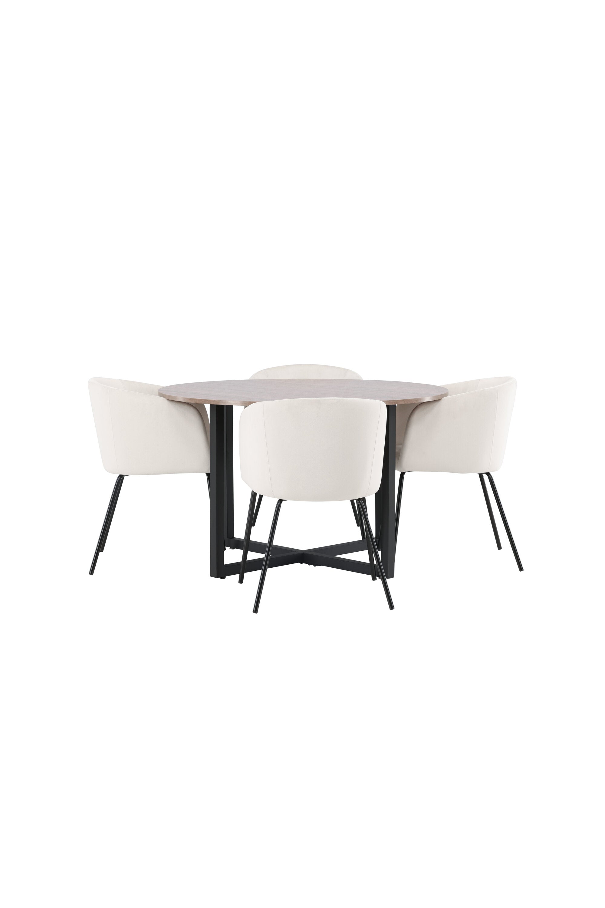Durango Esszimmerset + Berit ⌀120cm/4St. in Beige, Schwarz präsentiert im Onlineshop von KAQTU Design AG. Esszimmerset ist von Venture Home
