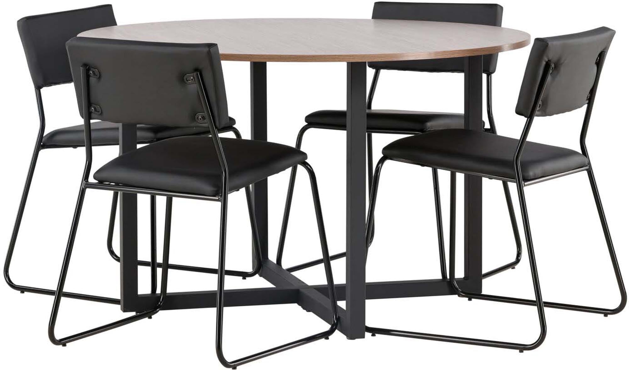 Stilvolles Durango Esszimmerset mit Kenth Stühlen, ideal für moderne Räume. Robuste Tischplatte und bequeme Sitzmöbel für gesellige Runden.