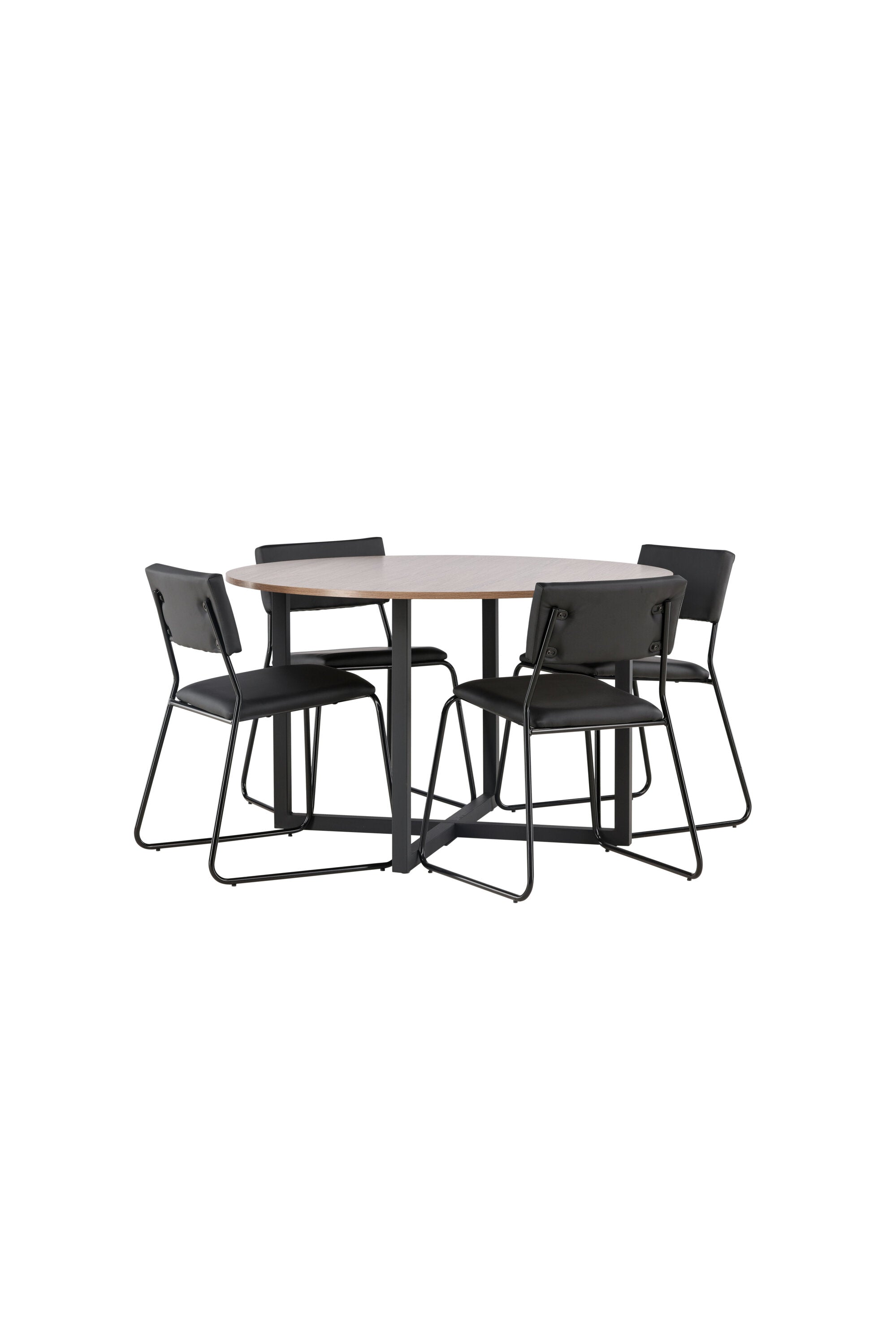 Durango Esszimmerset + Kenth ⌀120cm/4St. in Schwarz präsentiert im Onlineshop von KAQTU Design AG. Esszimmerset ist von Venture Home