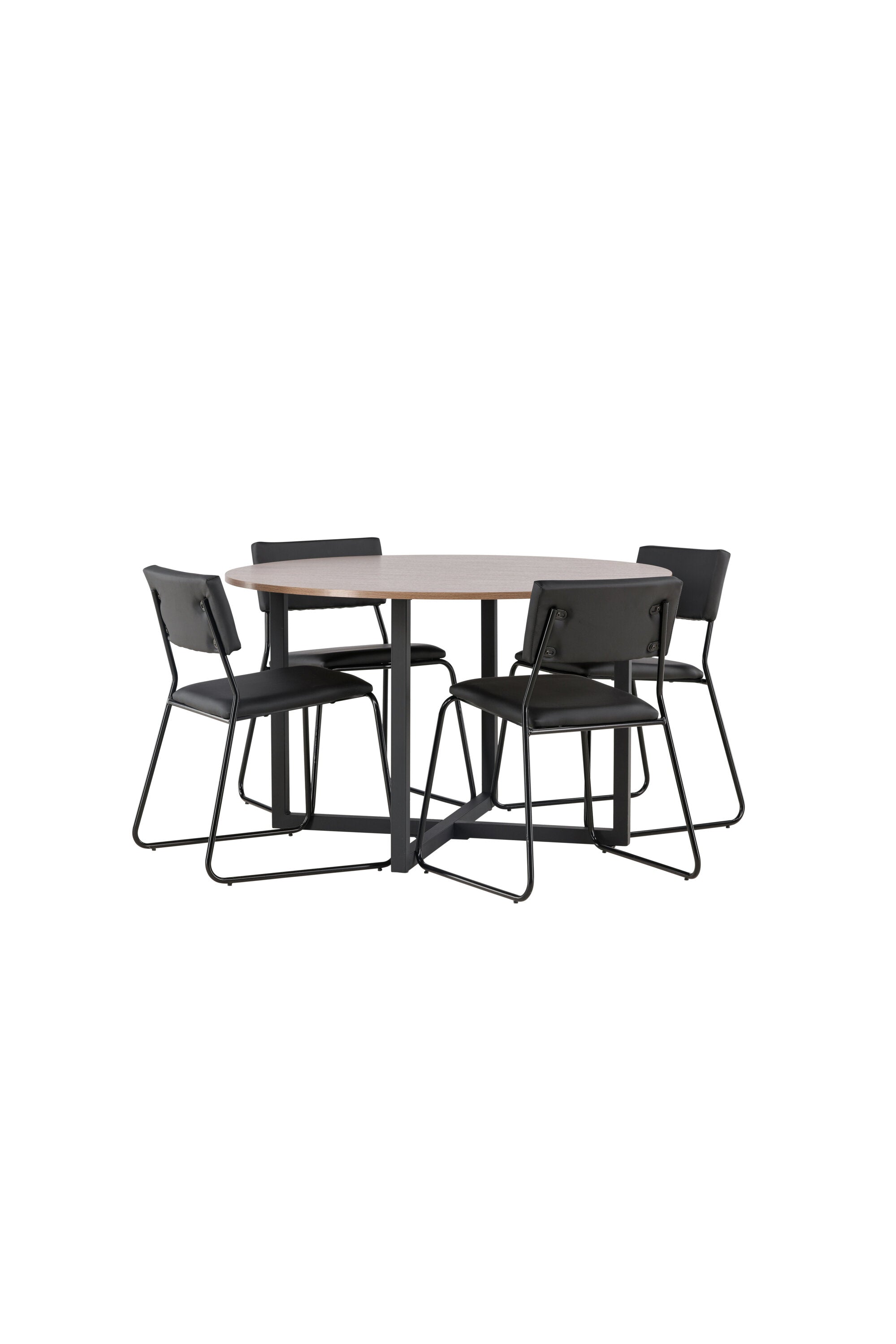 Durango Esszimmerset + Kenth ⌀120cm/4St. in Schwarz präsentiert im Onlineshop von KAQTU Design AG. Esszimmerset ist von Venture Home