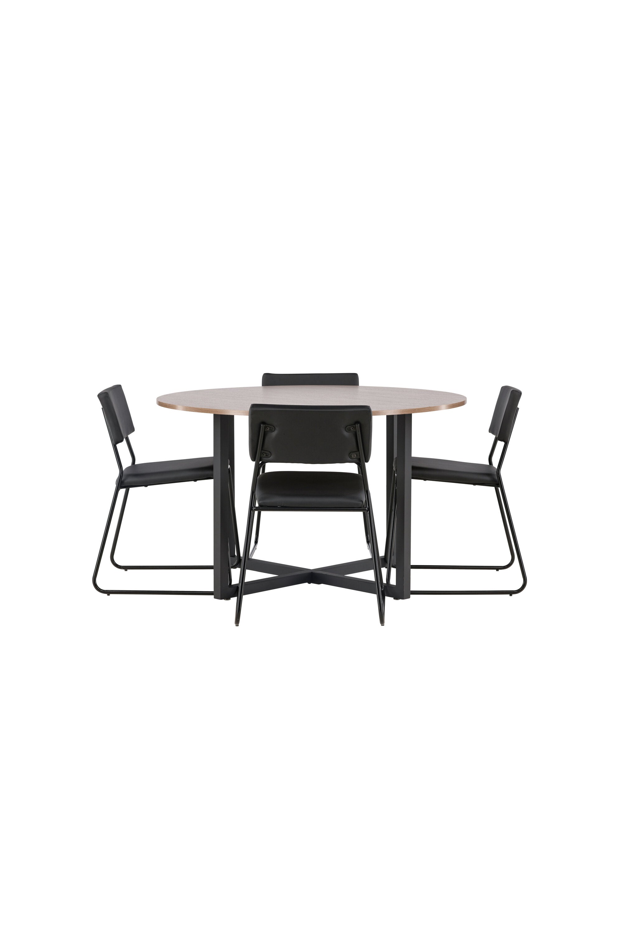 Durango Esszimmerset + Kenth ⌀120cm/4St. in Schwarz präsentiert im Onlineshop von KAQTU Design AG. Esszimmerset ist von Venture Home