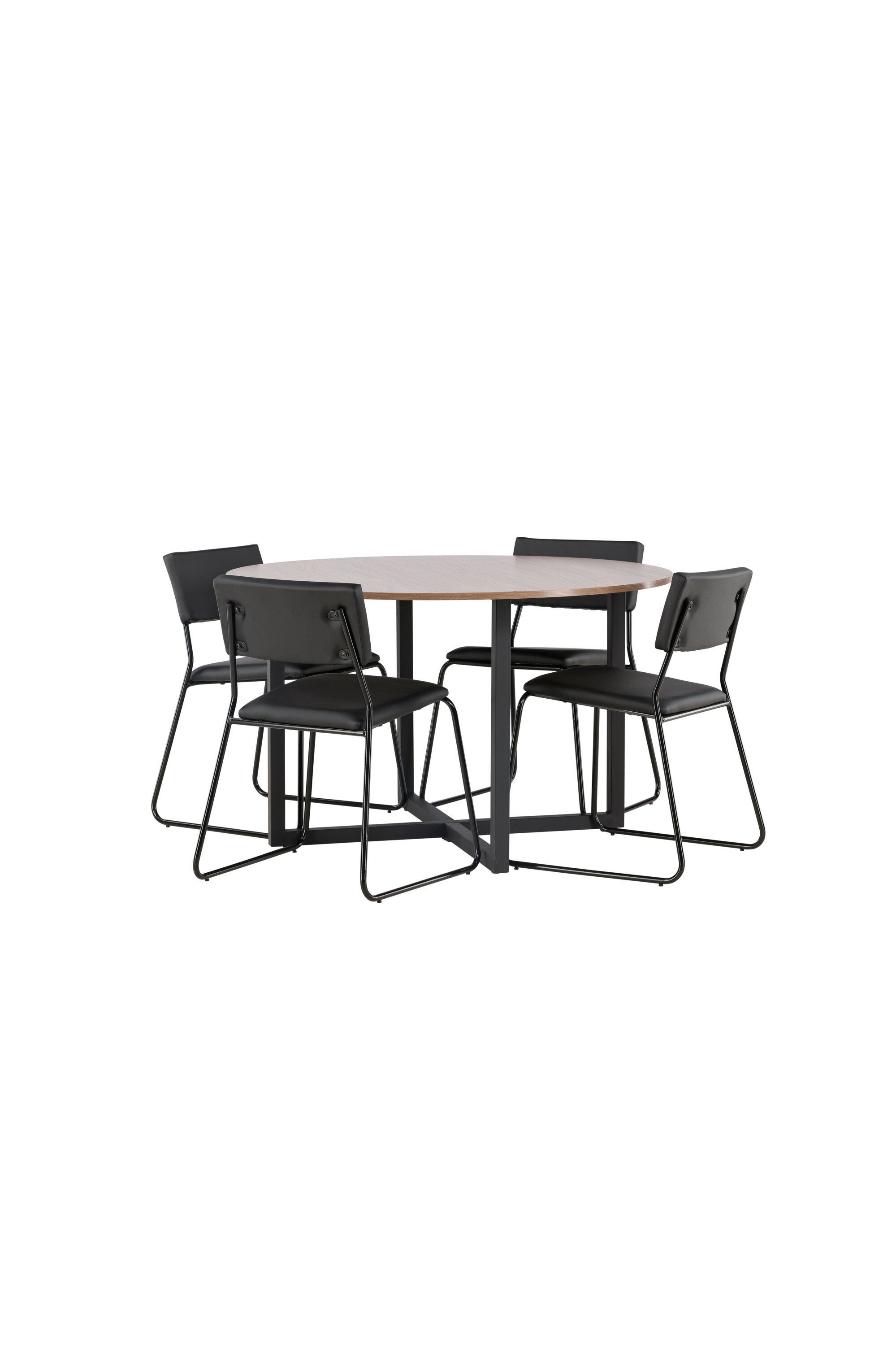 Durango Esszimmerset + Kenth ⌀120cm/4St. in Schwarz präsentiert im Onlineshop von KAQTU Design AG. Esszimmerset ist von Venture Home