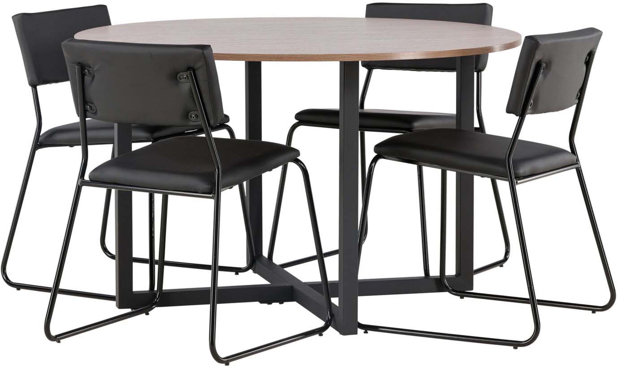 Elegantes Durango Esszimmerset mit Kenth Stühlen. Robuste Tischplatte und komfortable Sitzmöbel für stilvolle Essbereiche und gesellige Zusammenkünfte.