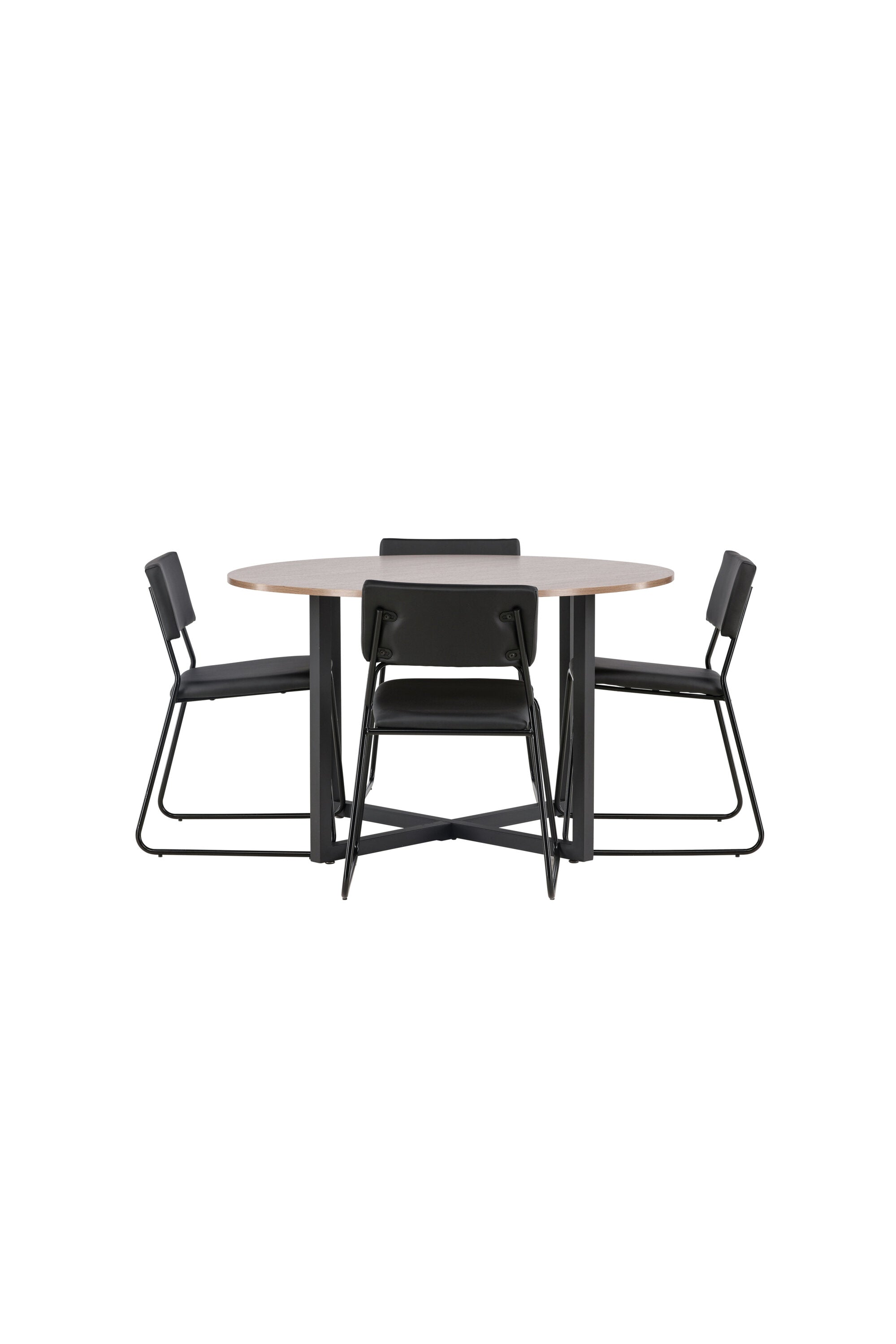 Durango Esszimmerset + Kenth ⌀120cm/4St. in Schwarz präsentiert im Onlineshop von KAQTU Design AG. Esszimmerset ist von Venture Home