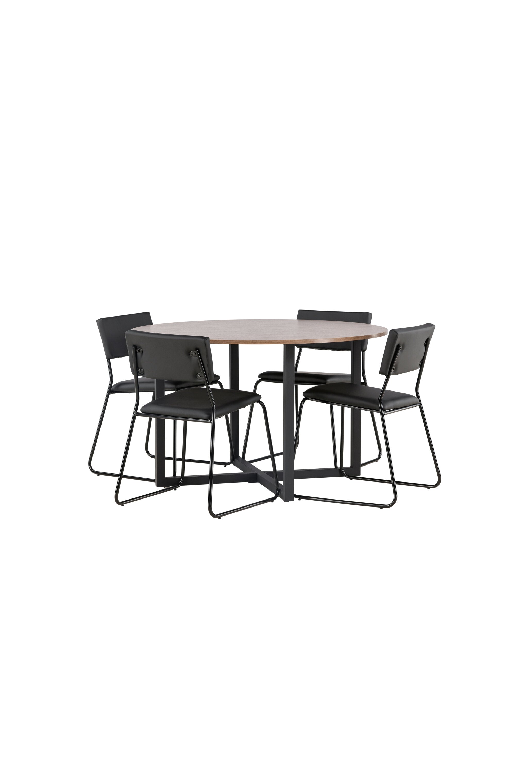 Durango Esszimmerset + Kenth ⌀120cm/4St. in Schwarz präsentiert im Onlineshop von KAQTU Design AG. Esszimmerset ist von Venture Home
