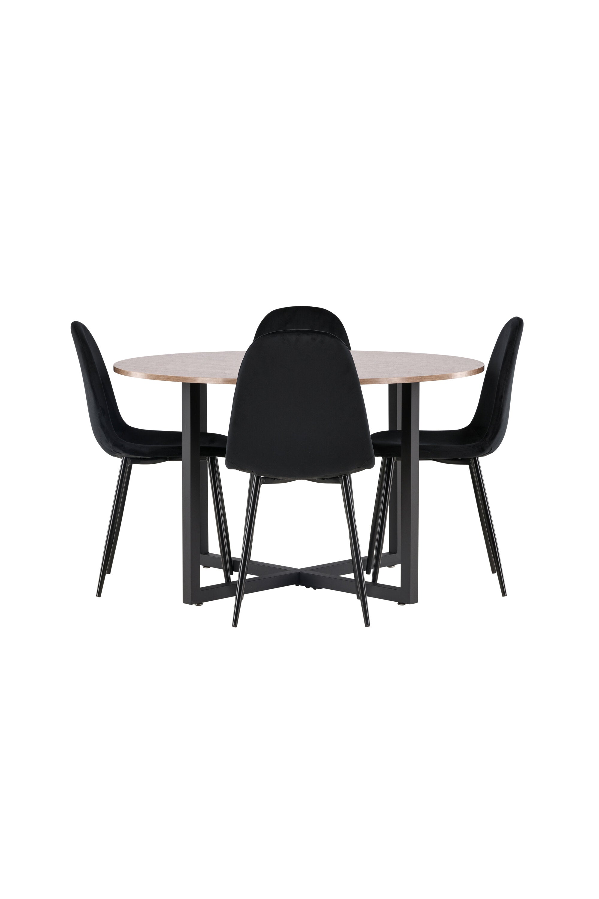 Durango Esszimmerset + Polar ⌀120cm/4St. in Schwarz Velvet präsentiert im Onlineshop von KAQTU Design AG. Esszimmerset ist von Venture Home