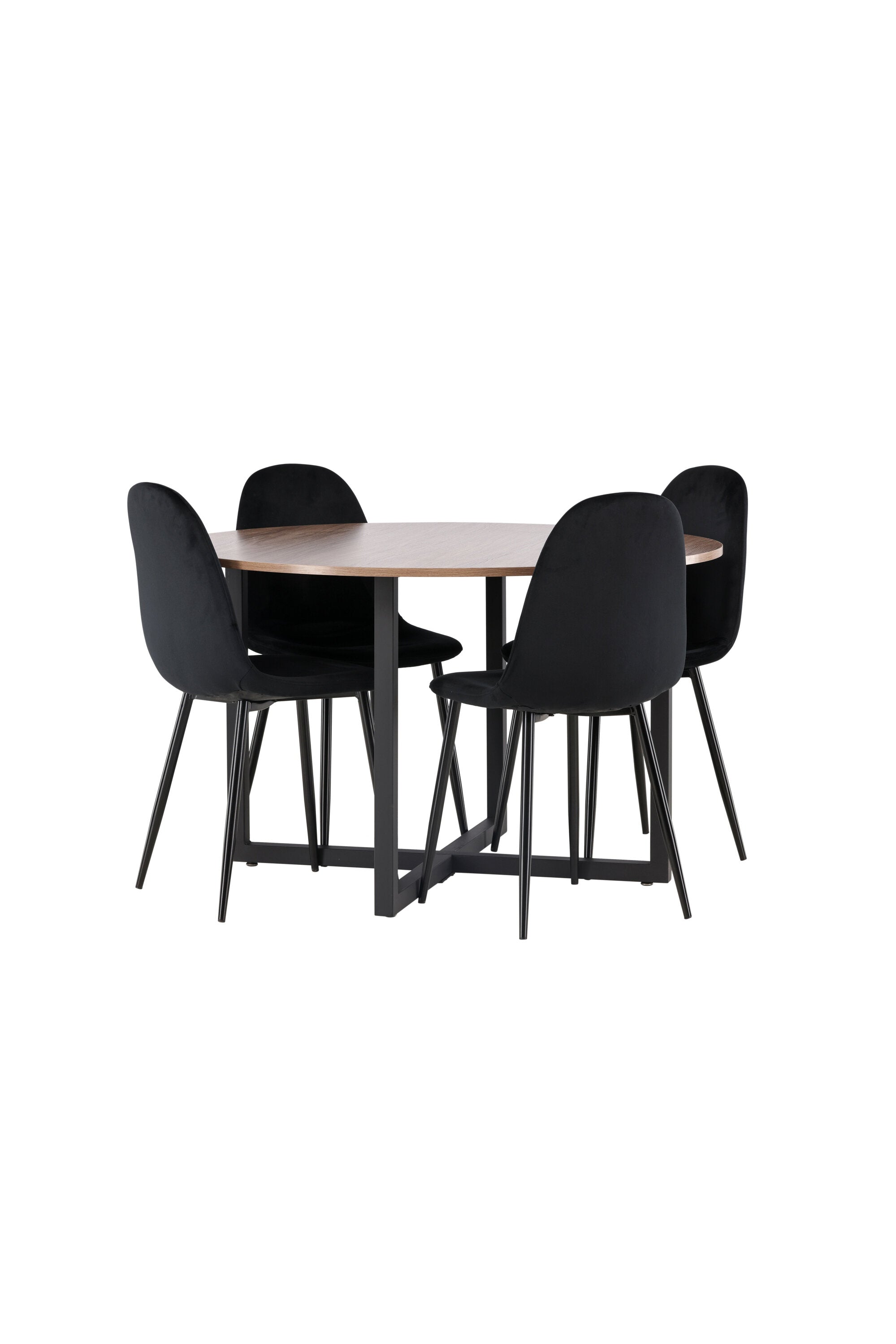 Durango Esszimmerset + Polar ⌀120cm/4St. in Schwarz Velvet präsentiert im Onlineshop von KAQTU Design AG. Esszimmerset ist von Venture Home