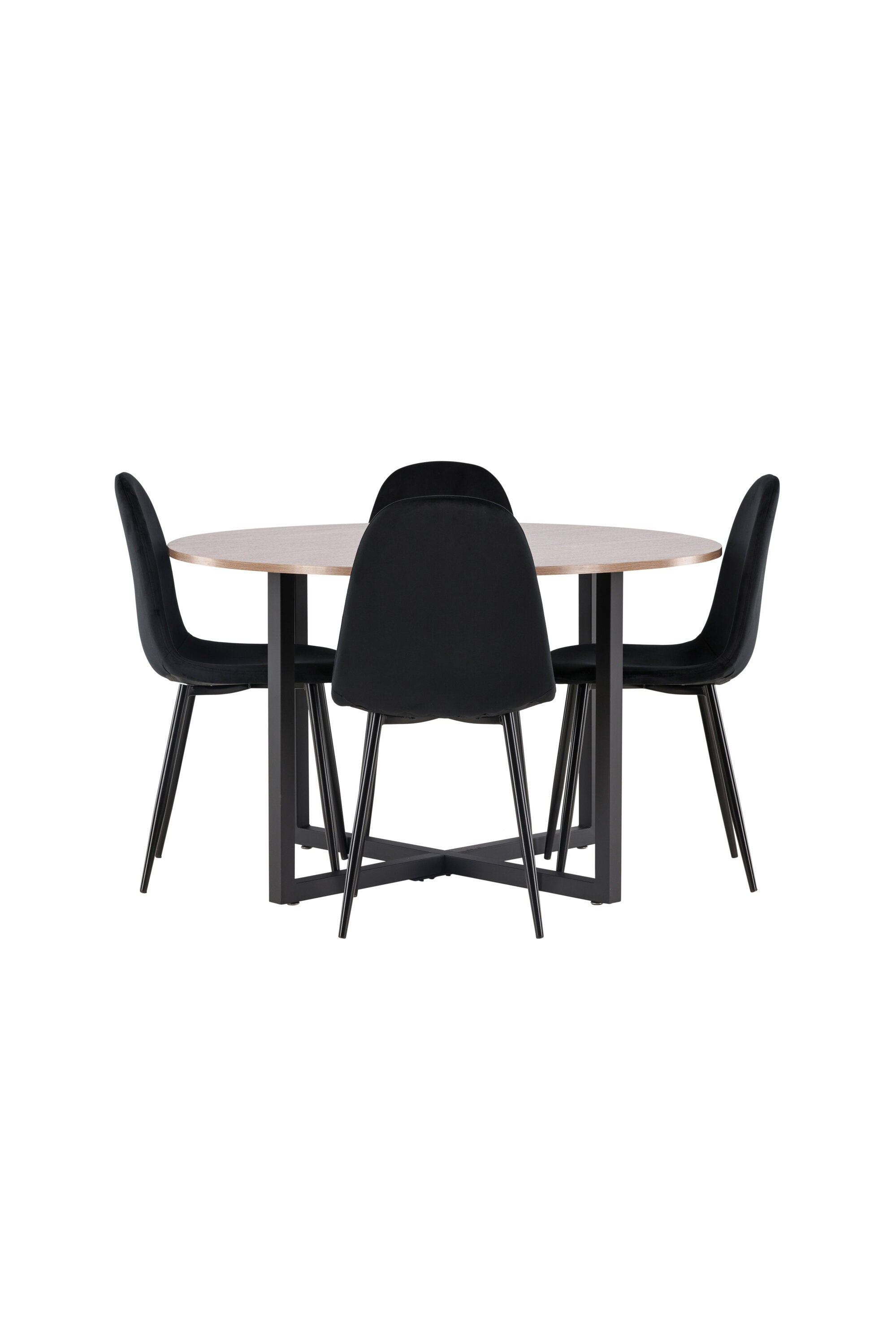 Durango Esszimmerset + Polar ⌀120cm/4St. in Schwarz Velvet präsentiert im Onlineshop von KAQTU Design AG. Esszimmerset ist von Venture Home