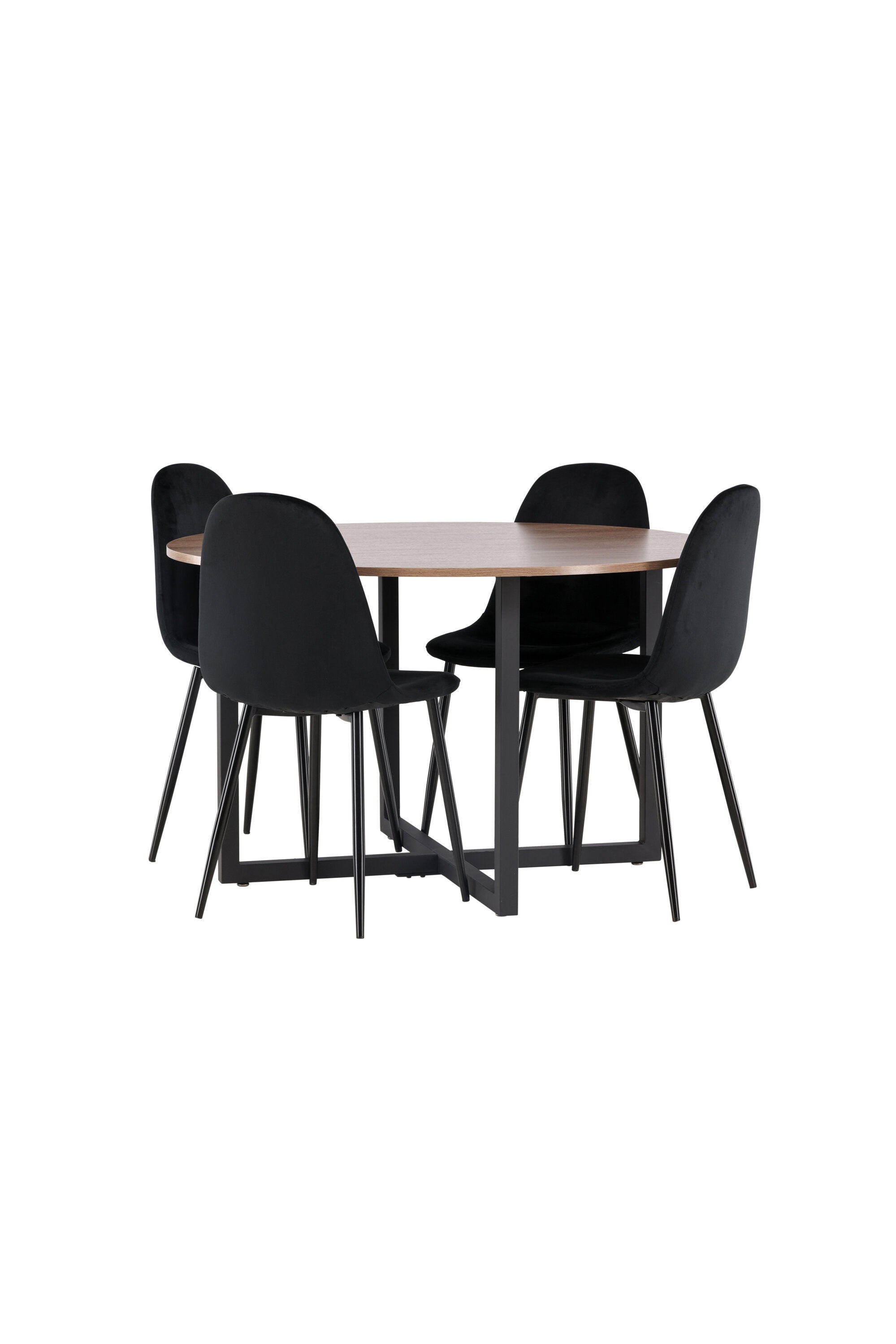 Durango Esszimmerset + Polar ⌀120cm/4St. in Schwarz Velvet präsentiert im Onlineshop von KAQTU Design AG. Esszimmerset ist von Venture Home