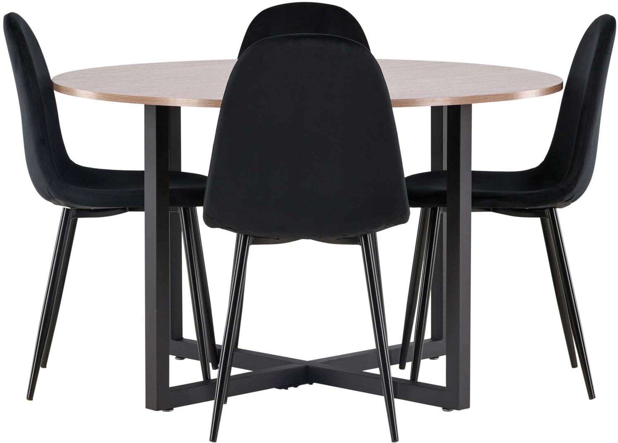 Durango Esszimmerset + Polar: Stilvolles Design und Funktionalität vereint. Runder Tisch und bequeme Stühle für gesellige Abende.