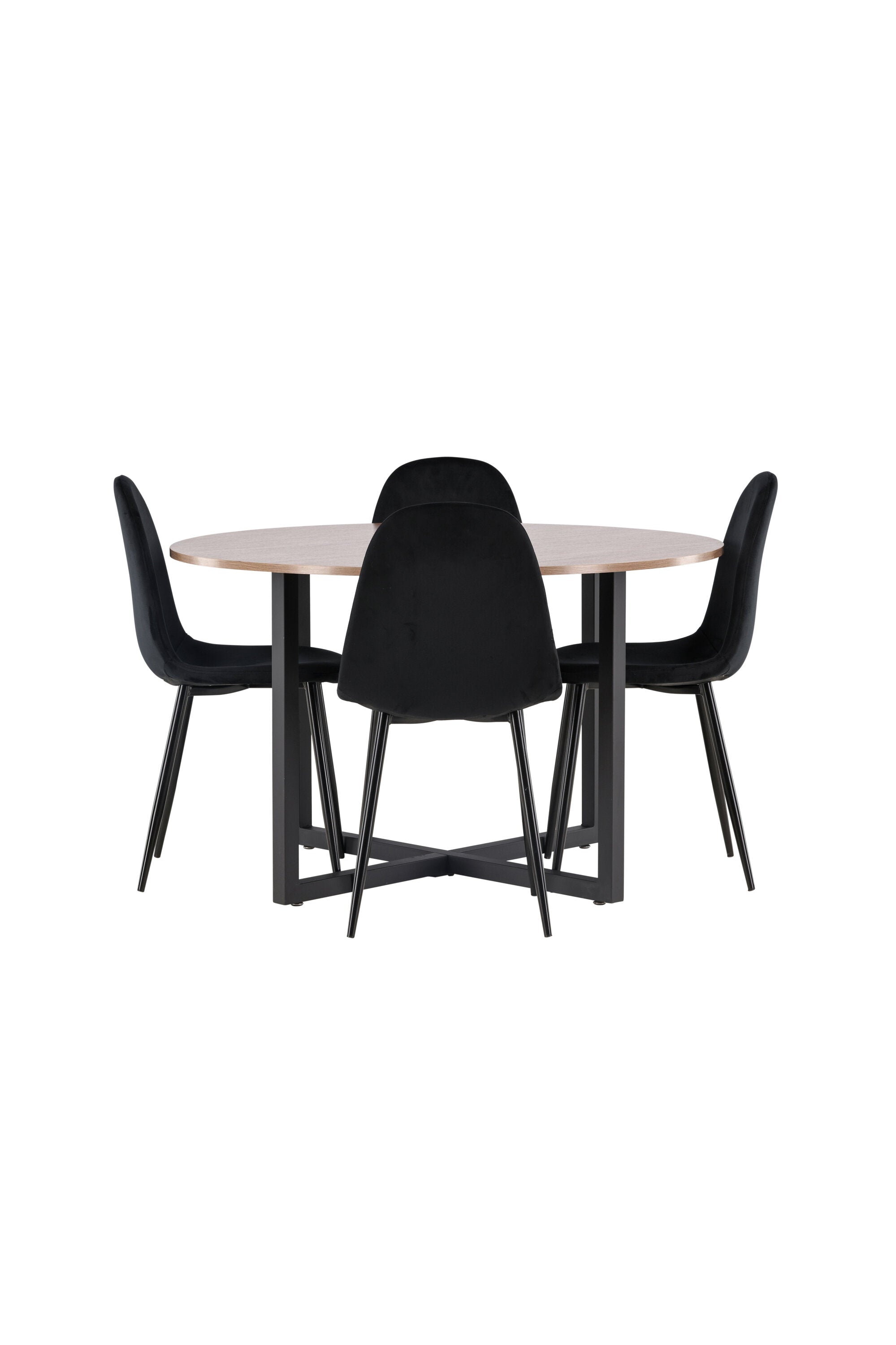Durango Esszimmerset + Polar ⌀120cm/4St. in Schwarz Velvet präsentiert im Onlineshop von KAQTU Design AG. Esszimmerset ist von Venture Home