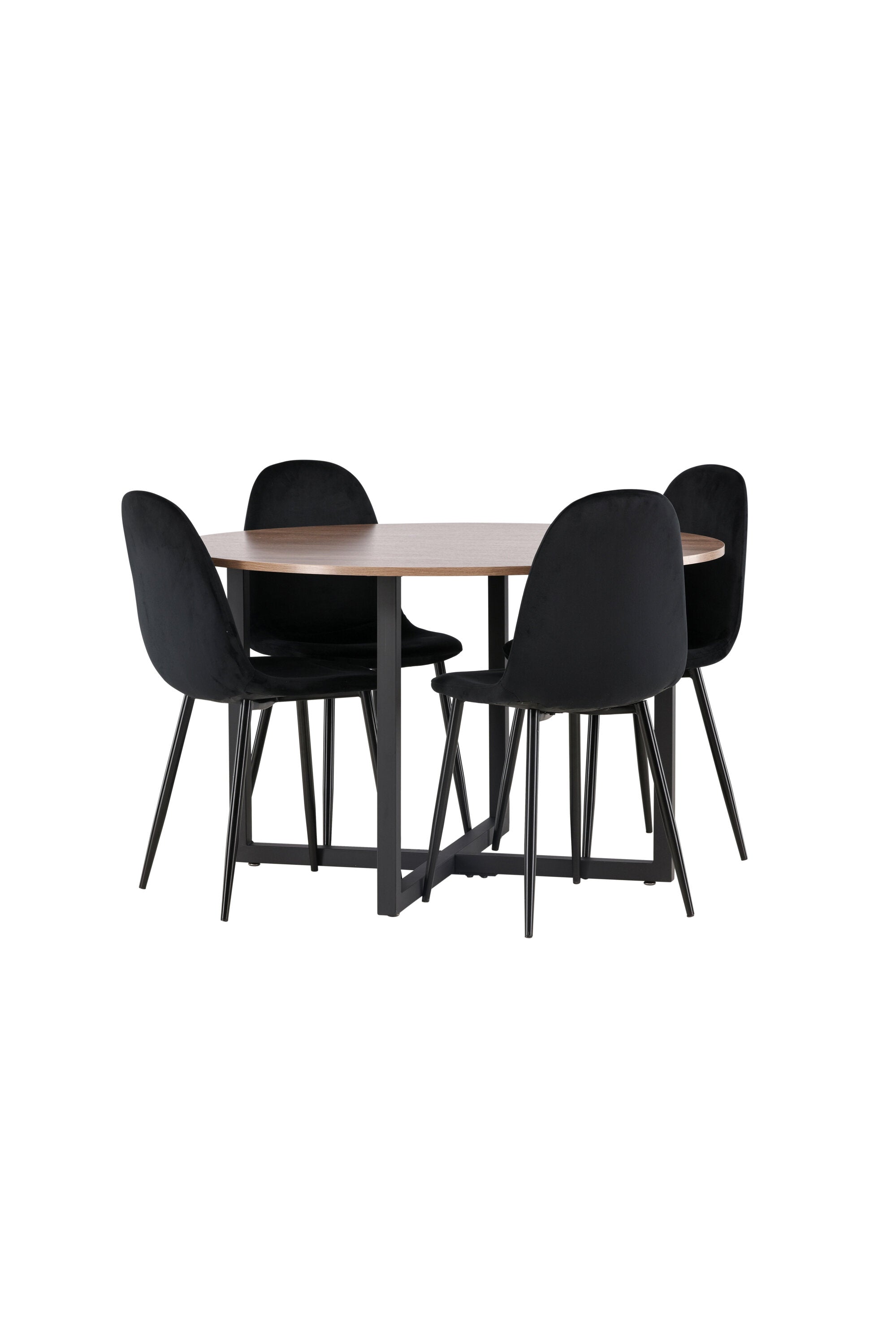 Durango Esszimmerset + Polar ⌀120cm/4St. in Schwarz Velvet präsentiert im Onlineshop von KAQTU Design AG. Esszimmerset ist von Venture Home