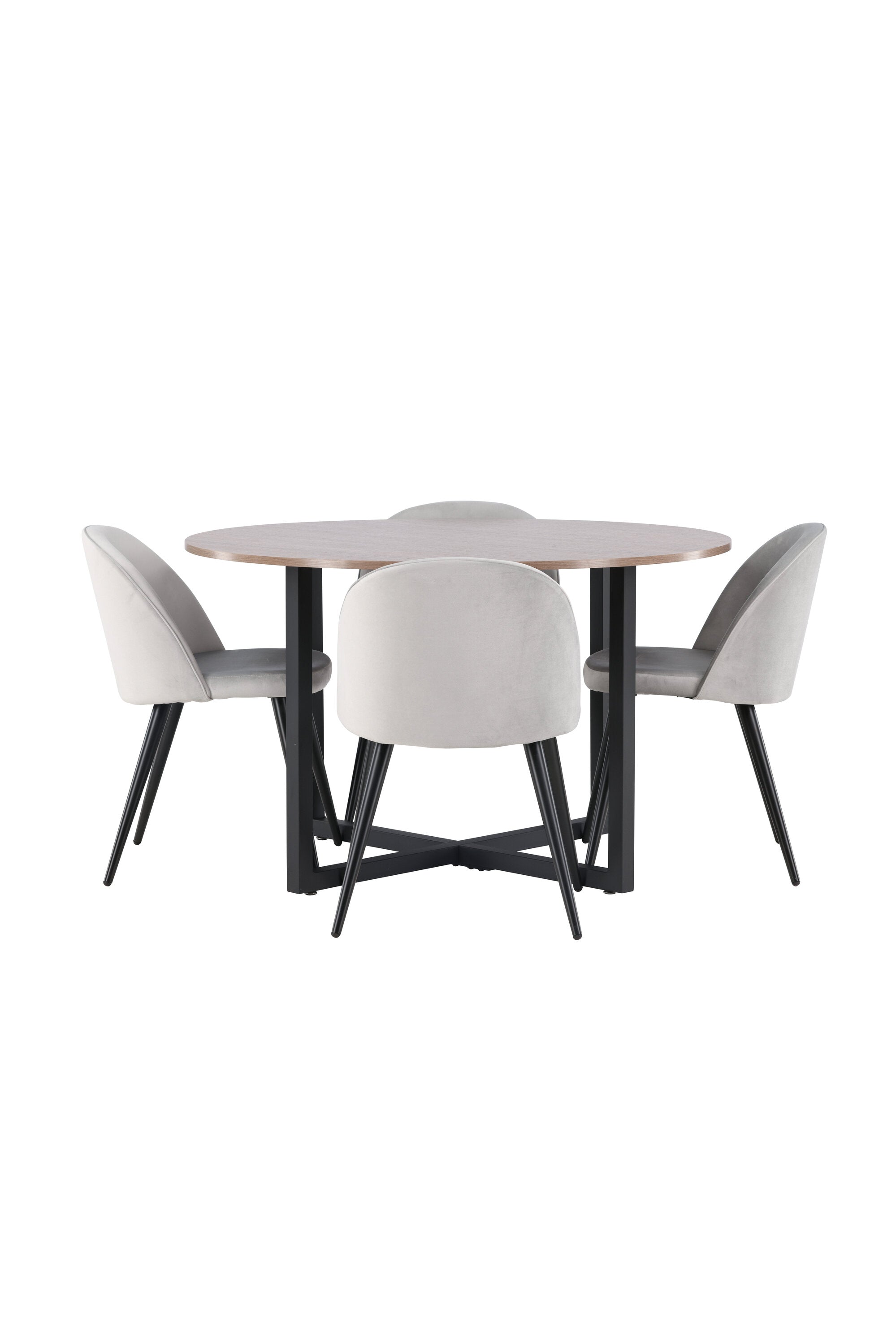 Durango Esszimmerset + Velvet ⌀120cm/4St. in Schwarzgrau präsentiert im Onlineshop von KAQTU Design AG. Esszimmerset ist von Venture Home